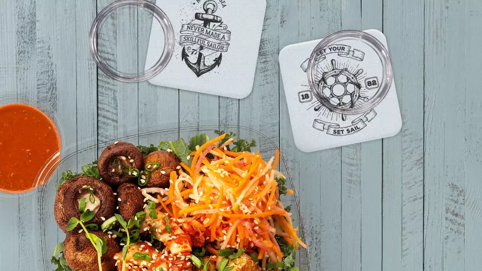 Sottobicchieri bianchi con grafica personalizzata | tictac.it