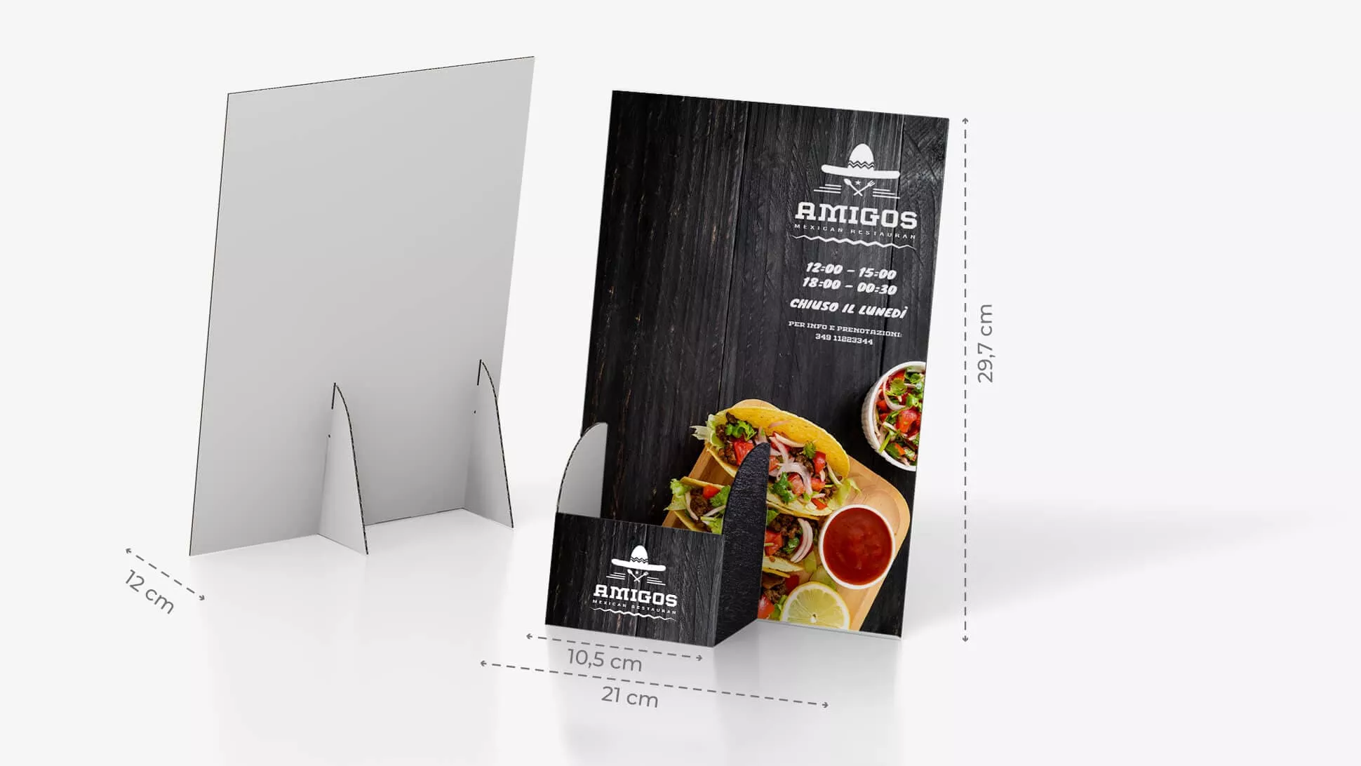 Espositore Da Tavolo DIN A5 Verticale Acrilico Trasparente, Autoportante HELIT (Per 2