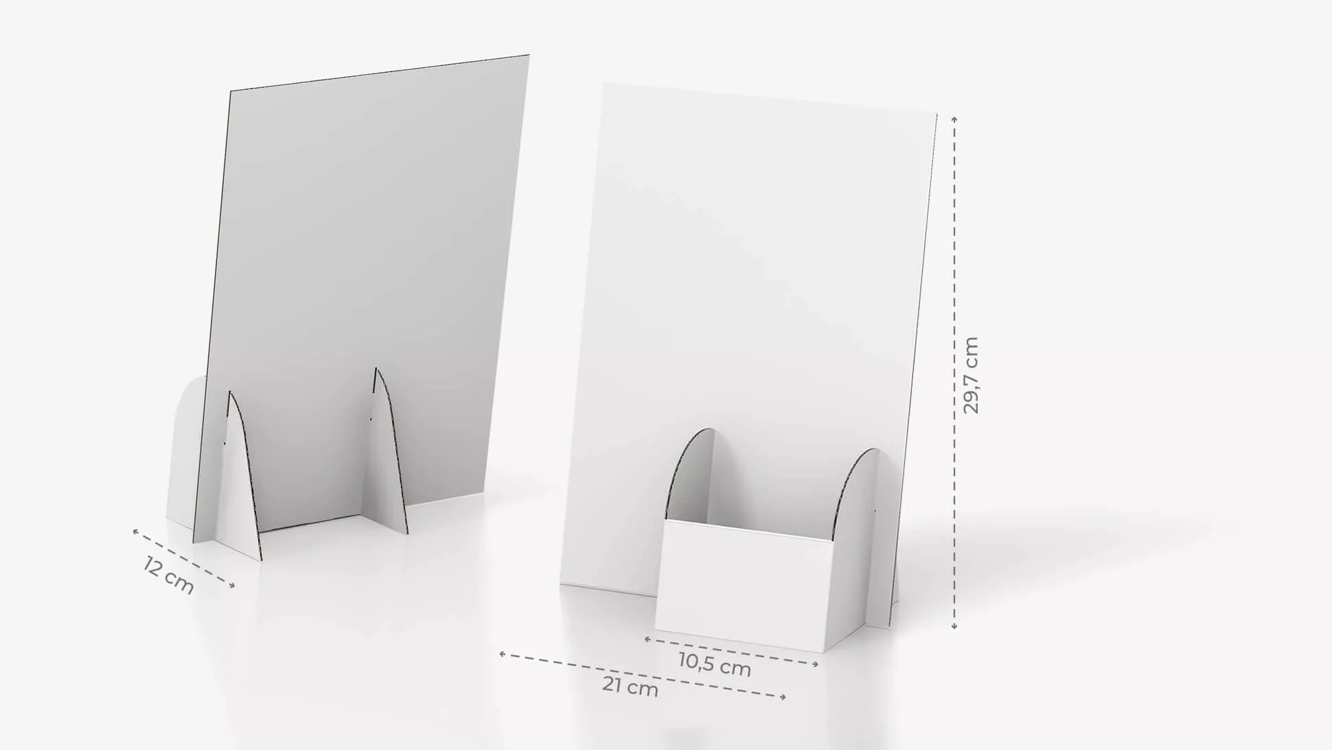Porta volantini Basic in cartone con tasca a destra | tictac.it