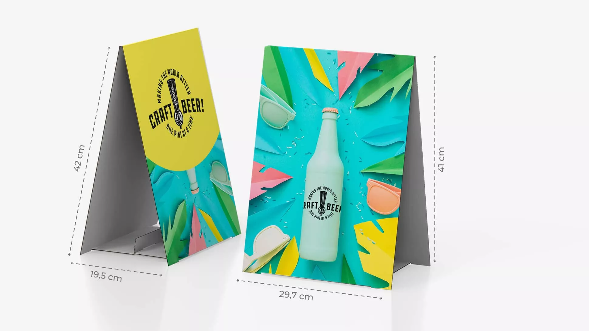 Display bifacciale da banco 42x29,7 cm con grafica birra| tictac.it