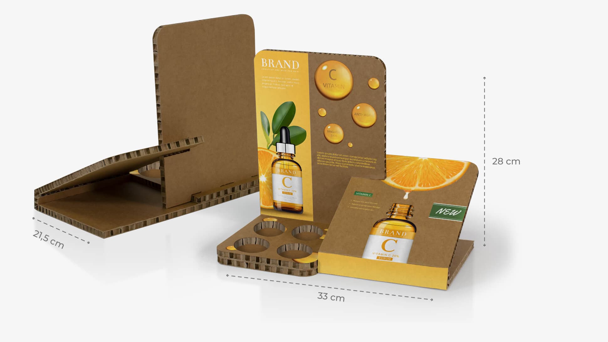 Espositore da banco Gelso color Avana per esposizione di prodotti | tictac.it Espositore da banco Gelso color Avana per esposizione di prodotti | tictac.it