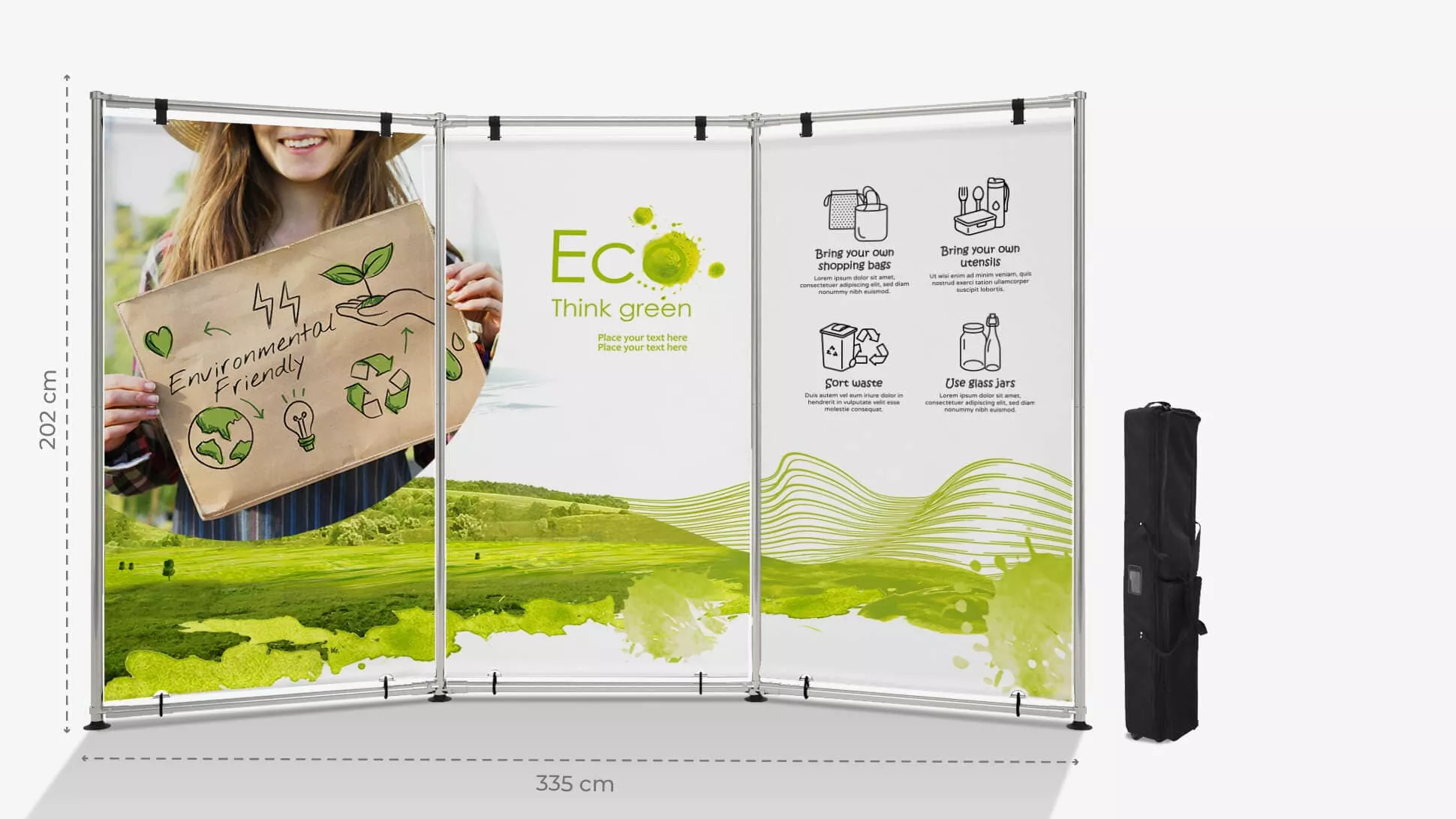 Parete espositiva Jek personalizzabile con grafica ecofriendly | tictac.it	