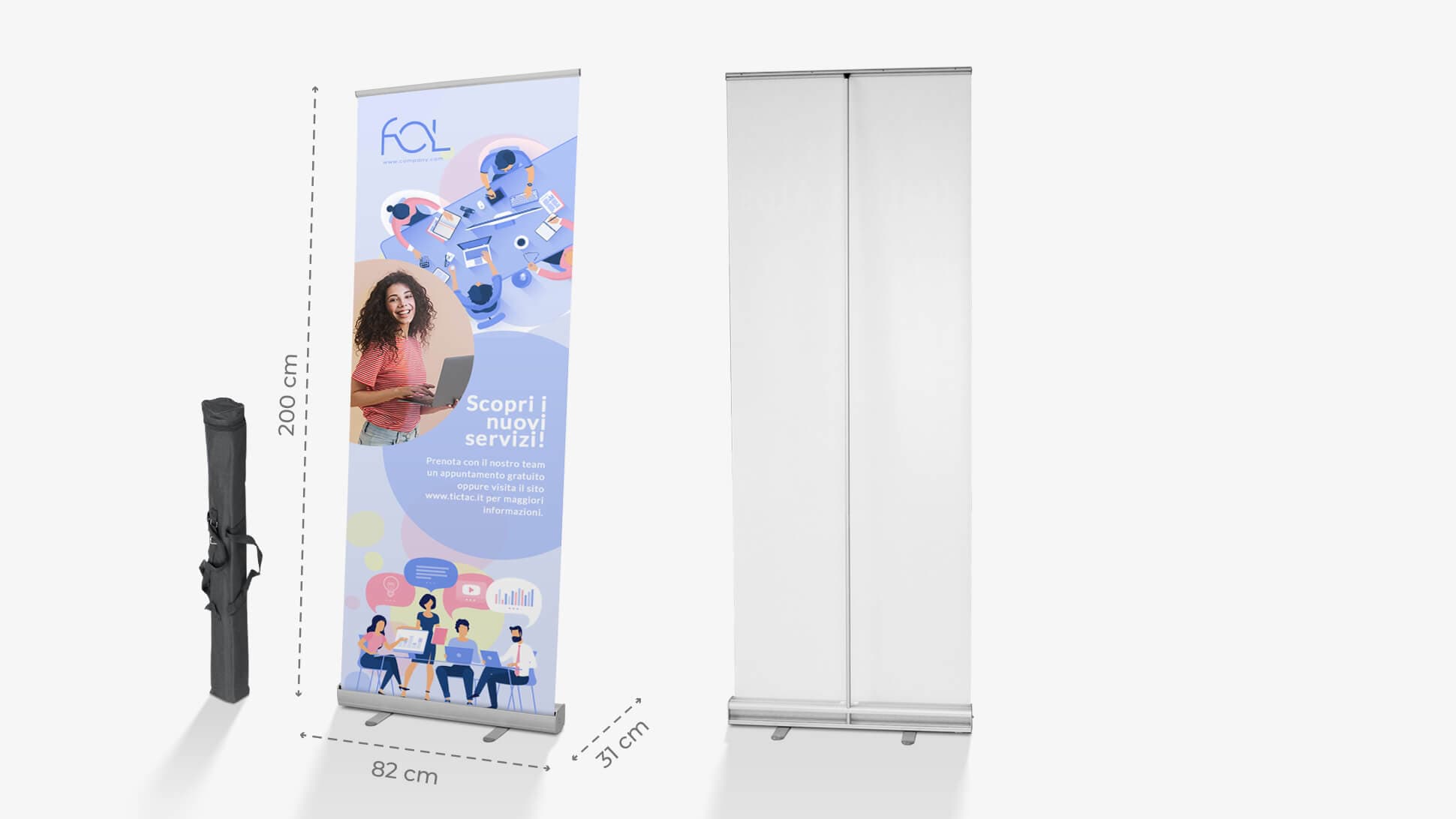 Espositore avvolgibile 200x82 cm | tictac.it Espositore avvolgibile 200x82 cm | tictac.it