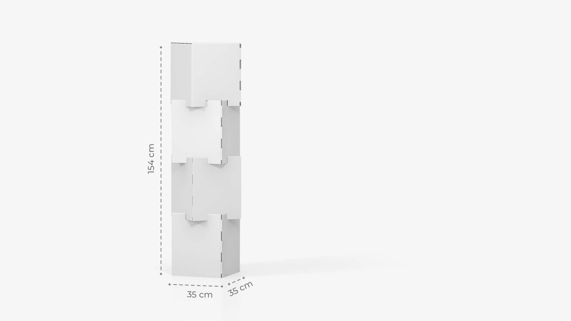 Espositore personalizzabile con 4 cubi sovrapposti h154 cm | tictac.it