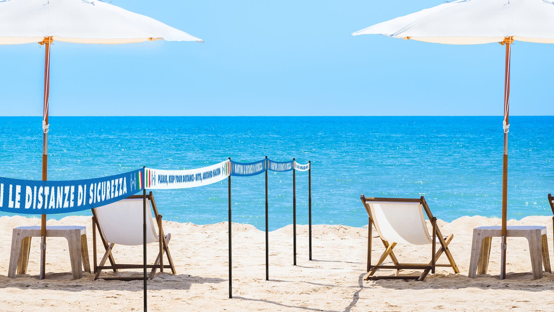 Bandelle per distanza di sicurezza in TNT per spiagge | tictac.it Bandelle per distanza di sicurezza in TNT per spiagge | tictac.it