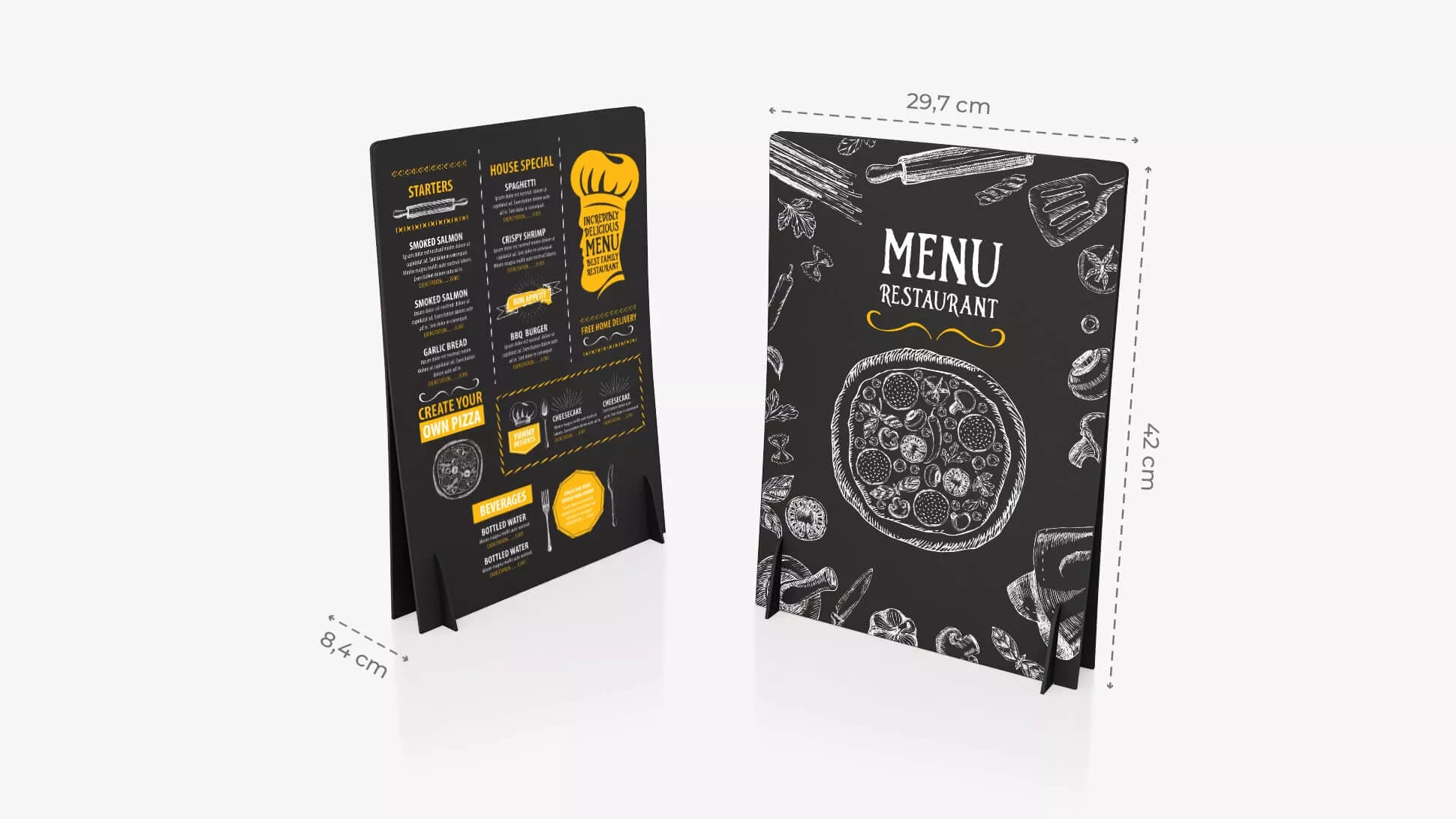 Display doppio A3 nero con grafica | tictac.it	