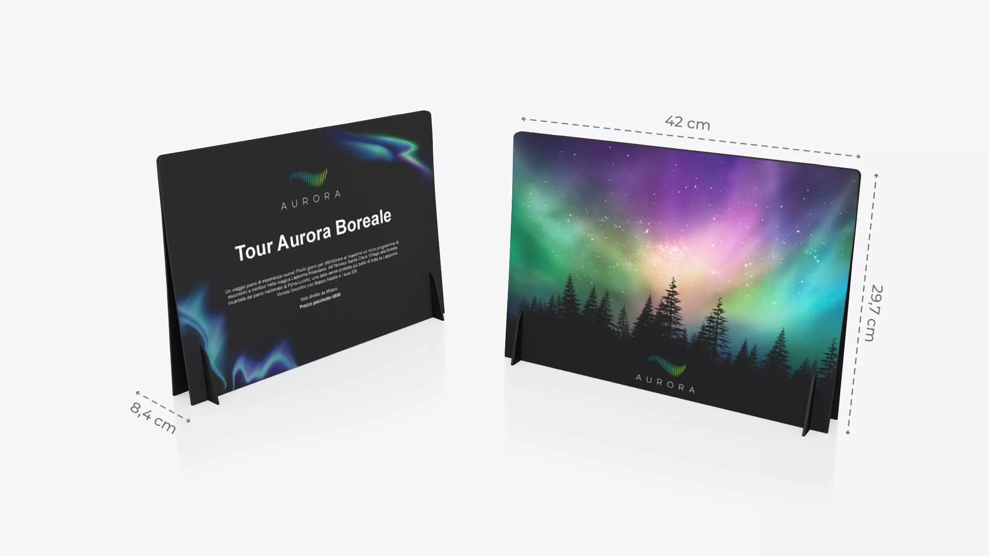 Display doppio A3 nero orizzontale con grafica | tictac.it