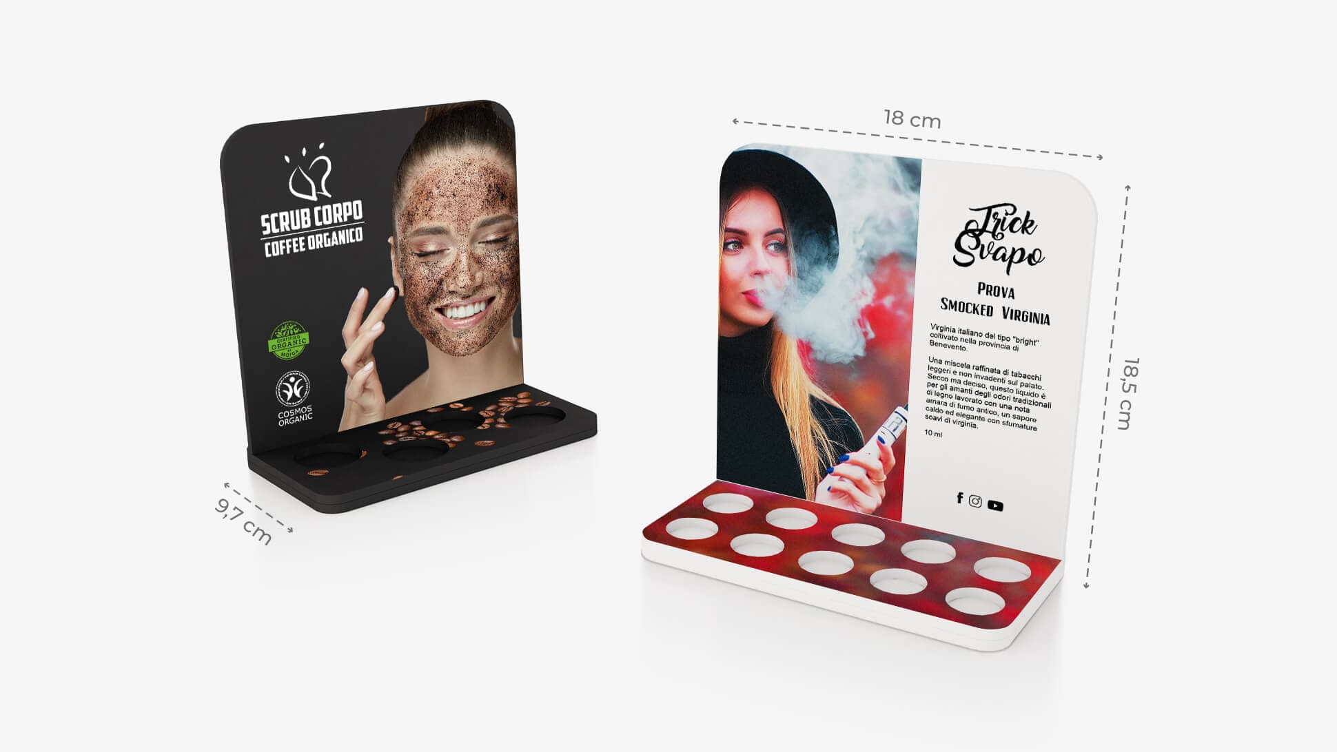 Display da banco in PVC 18x18,5x9,7 cm con grafica | tictac.it Display da banco in PVC 18x18,5x9,7 cm con grafica | tictac.it