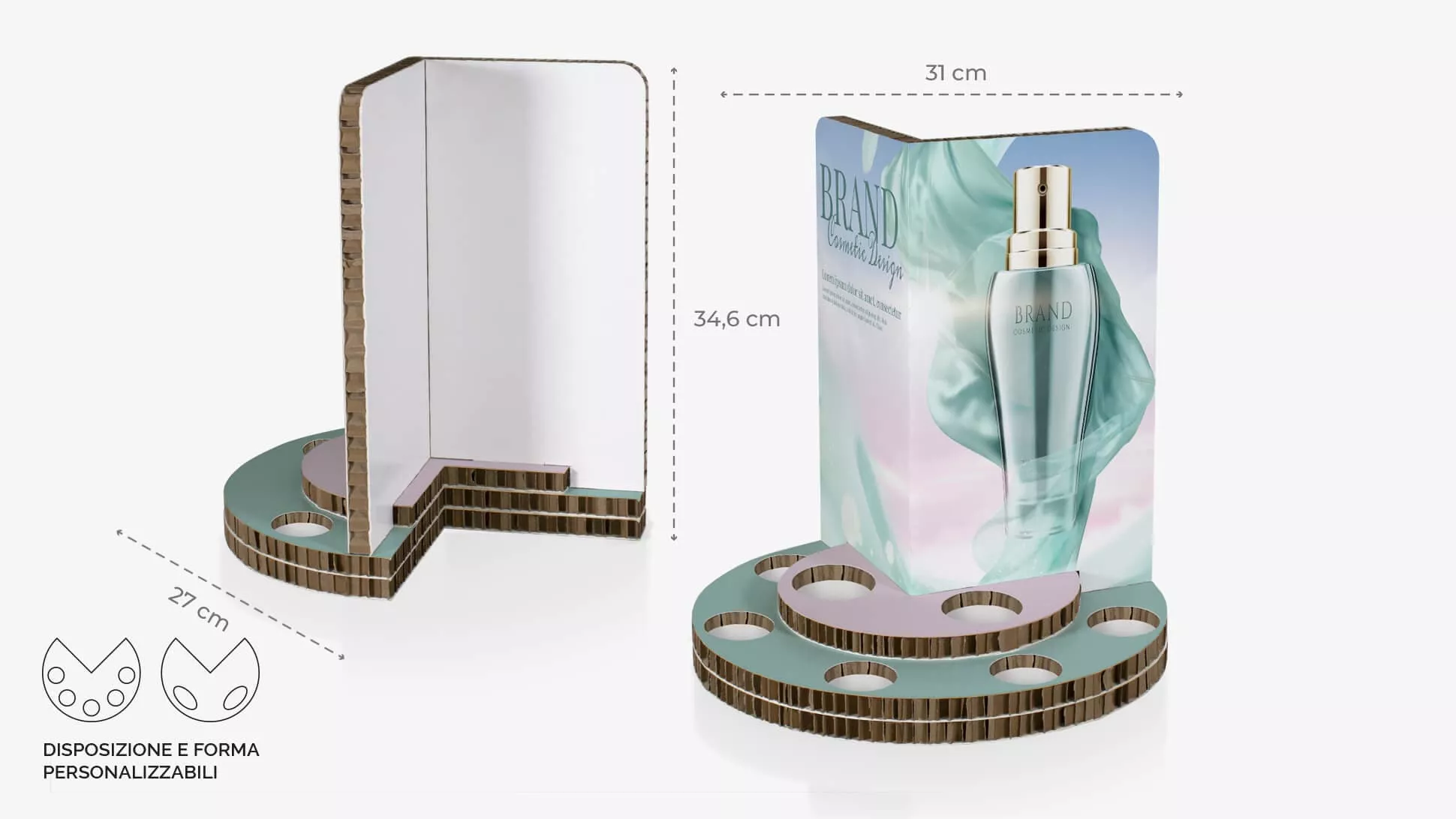 Espositore con fori personalizzabili alla base Coco color bianco | tictac.it
