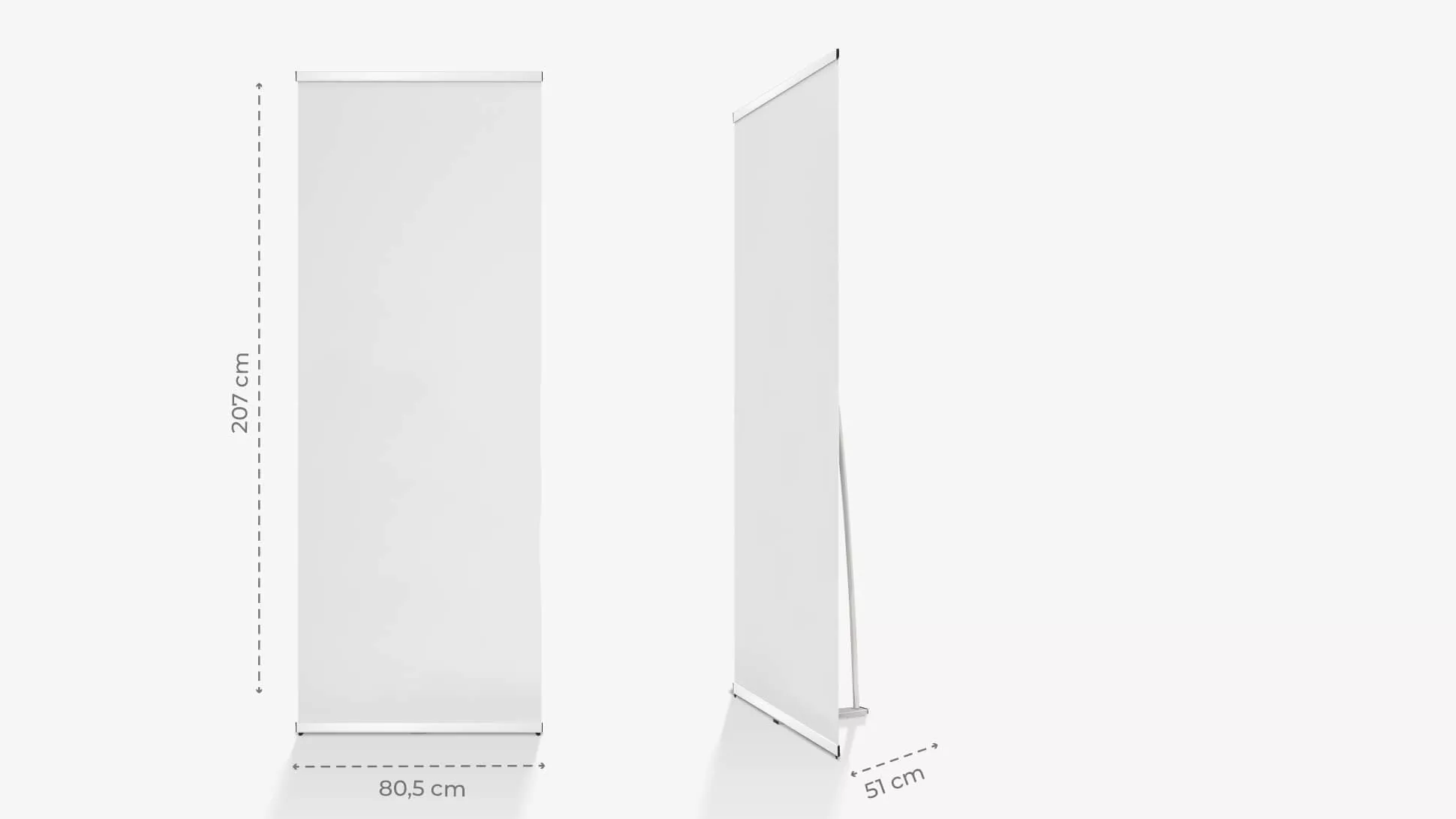 Espositore con struttura leggera in alluminio neutro | tictac.it