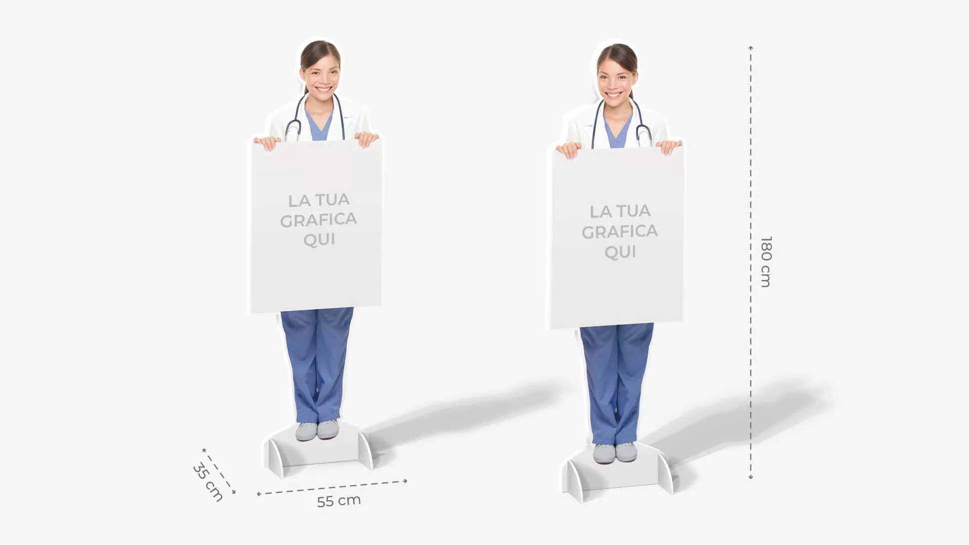 Sagome prestampate autoportanti in polionda con infermiera | tictac.it	