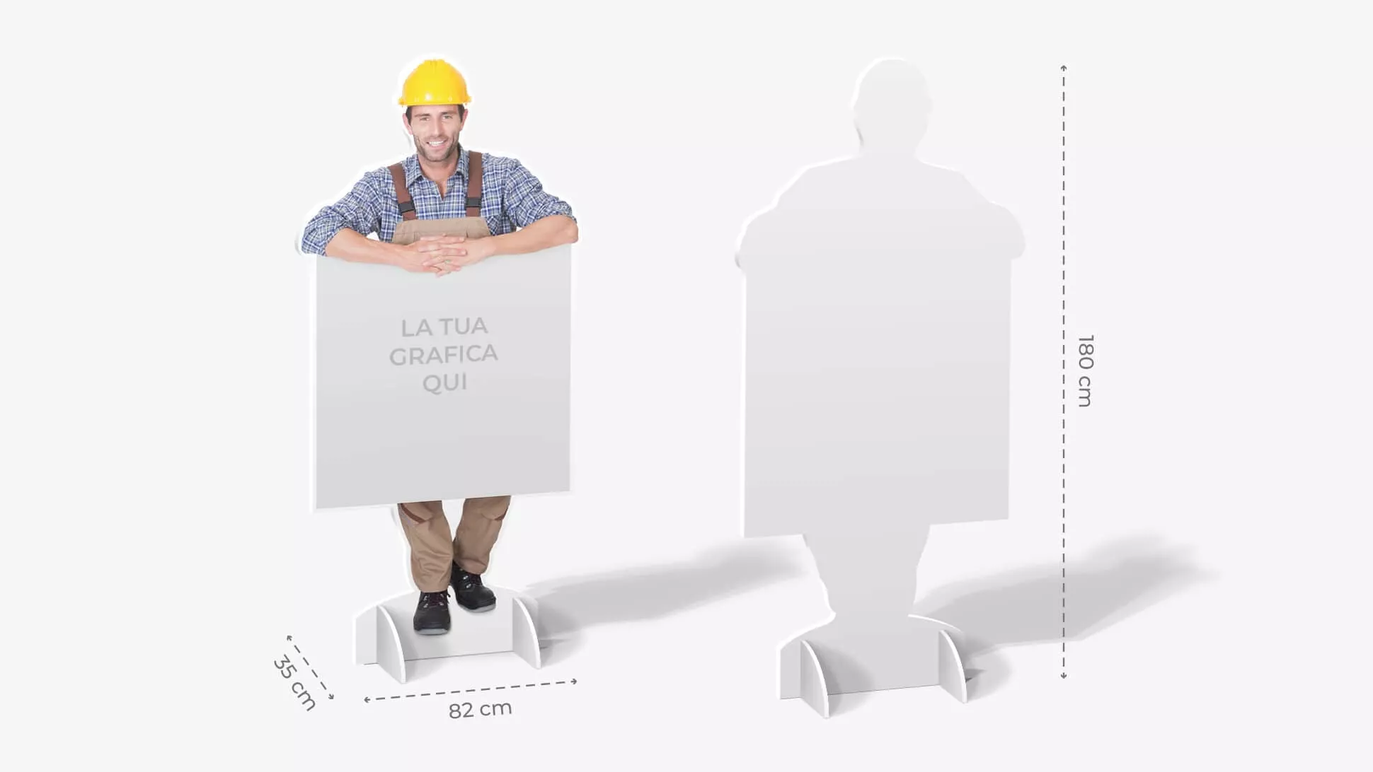 Sagome prestampate autoportanti in polionda con addetto ai lavori | tictac.it	