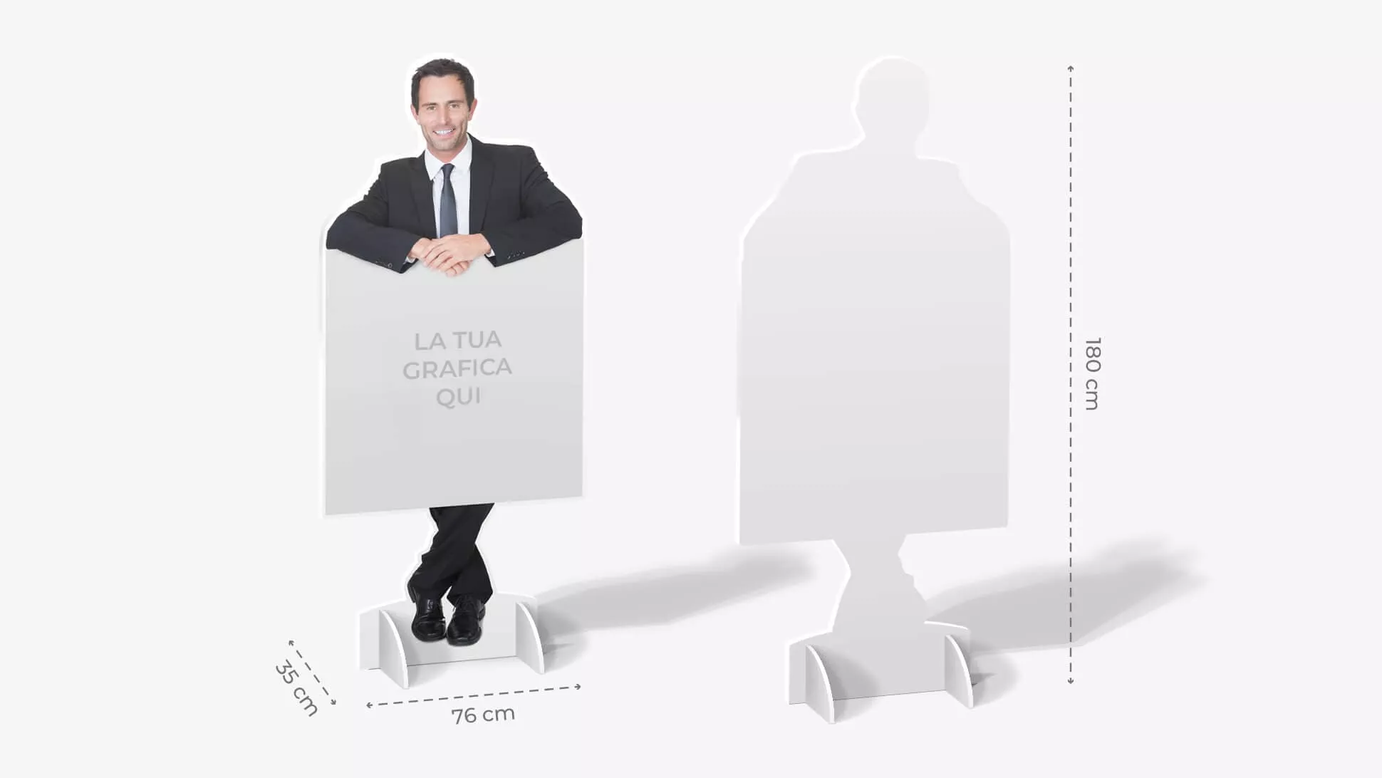 Sagome prestampate autoportanti in polionda con uomo in giacca | tictac.it	