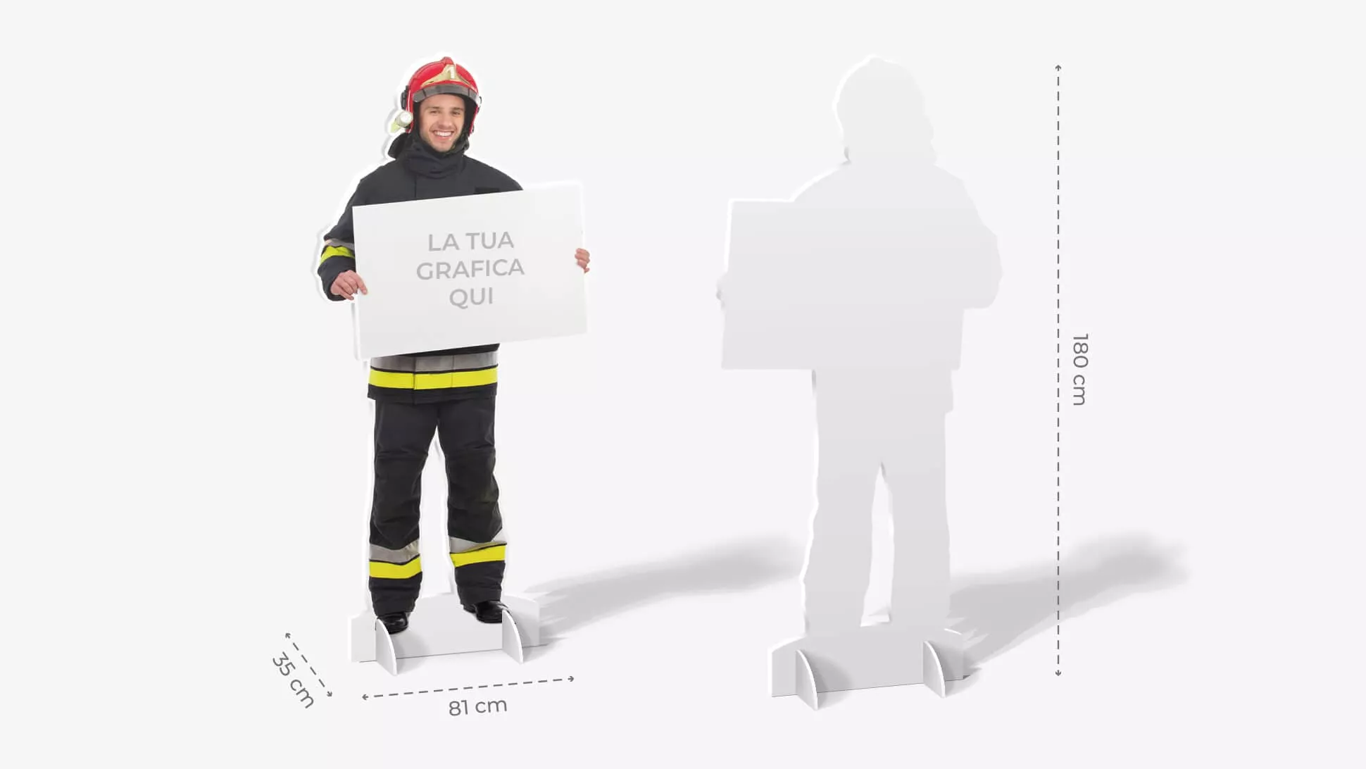 Sagome prestampate autoportanti in polionda con pompiere | tictac.it	