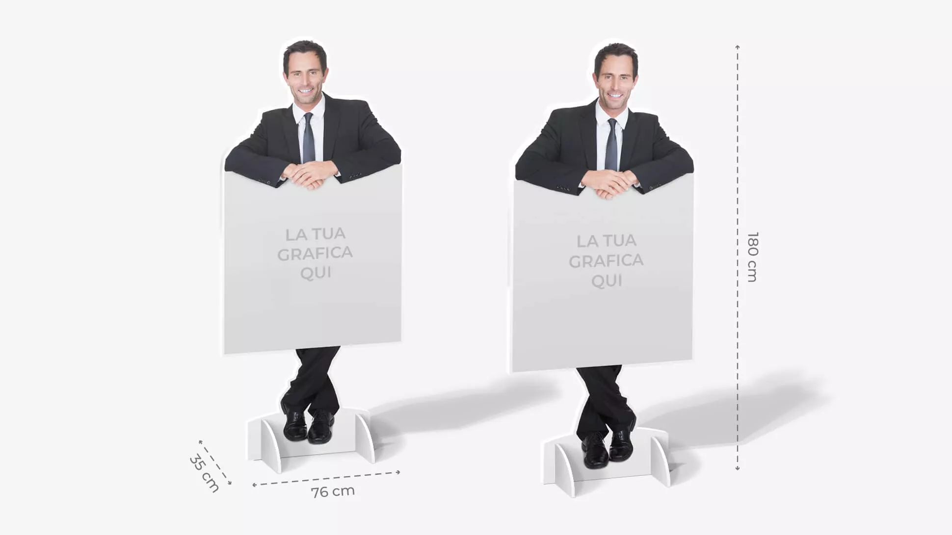 Sagome prestampate autoportanti in laminil con uomo in giacca | tictac.it	