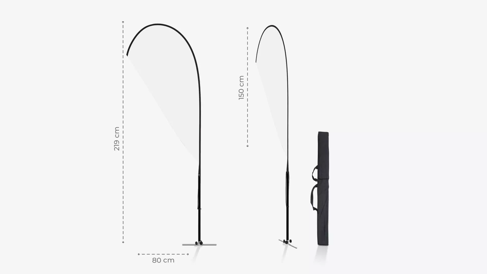 Bandiera a goccia 219x80cm personalizzabile | tictac.it