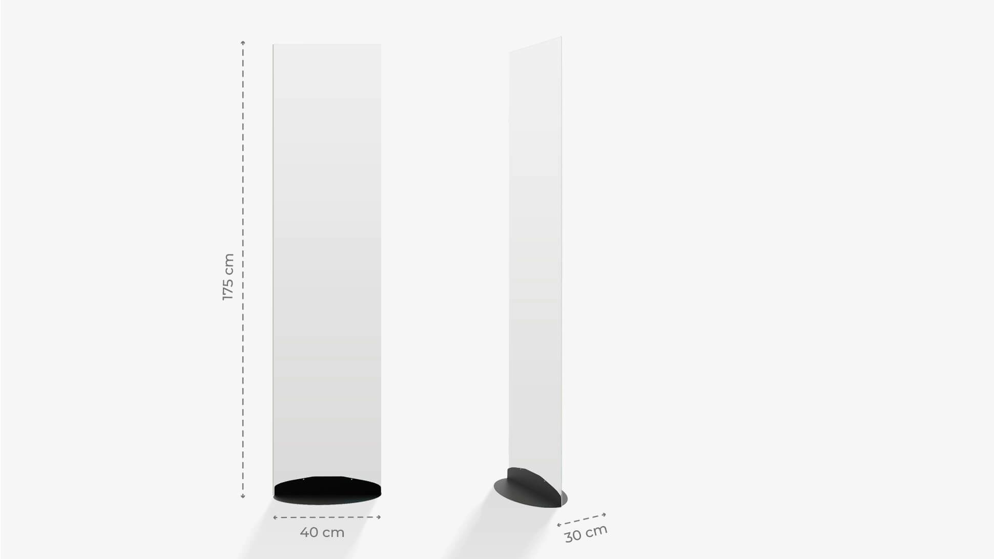 Display Alice con base da 40 cm e pannello 40x175h cm personalizzabile | tictac.it