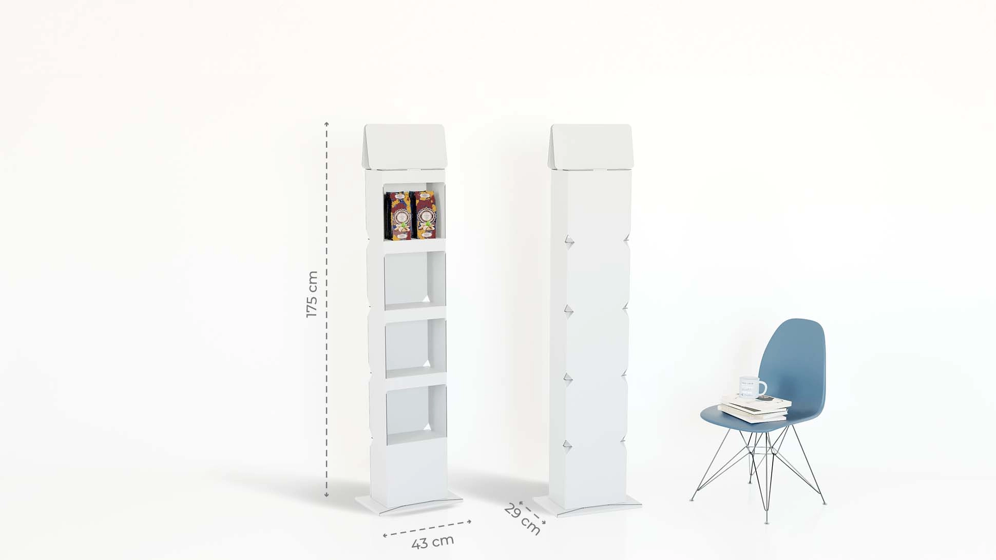 Espositore Urbino Classico con 4 ripiani personalizzabile | tictac.it