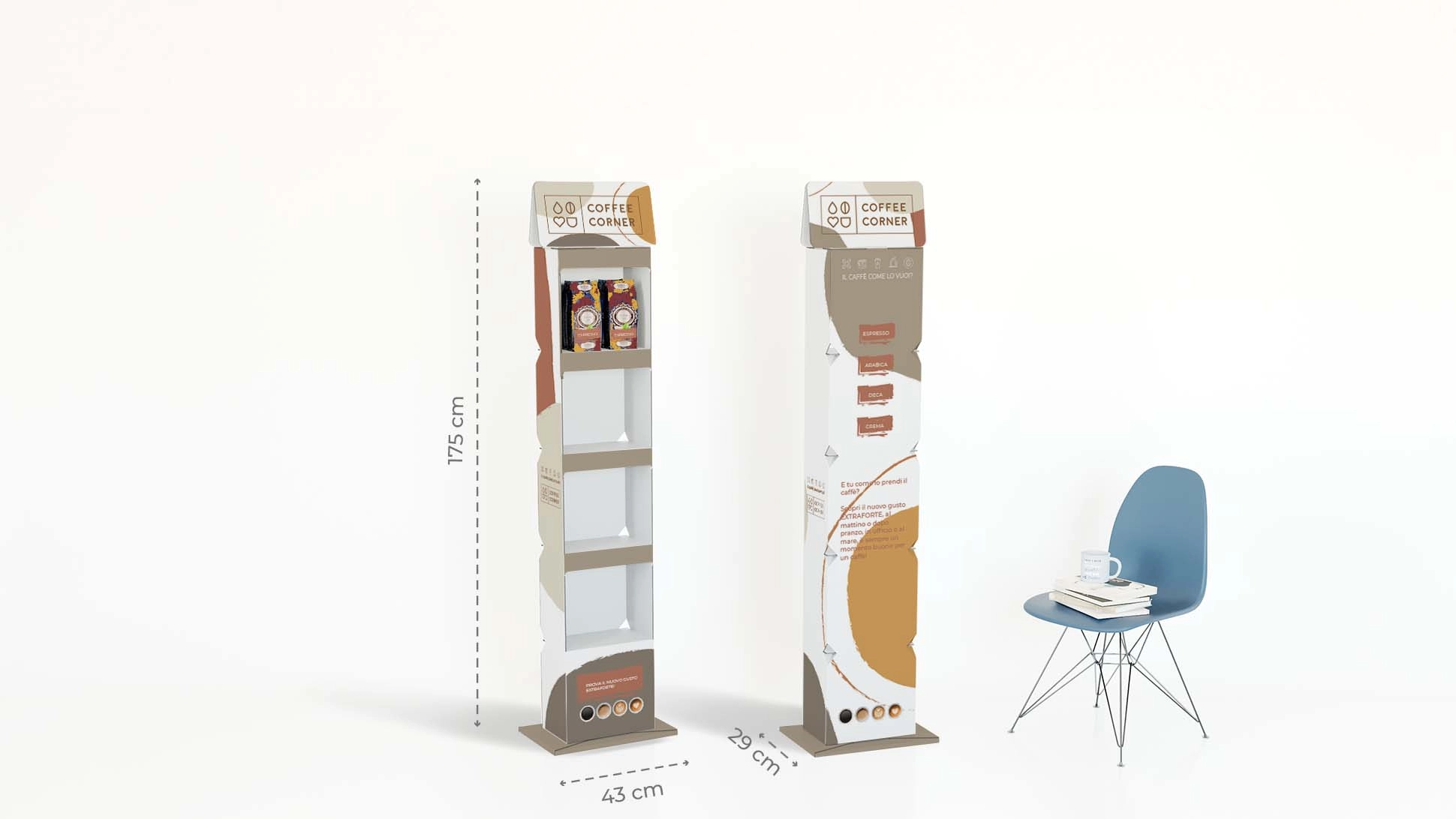 Espositore Urbino Classico con 4 ripiani per confezioni alimentari | tictac.it