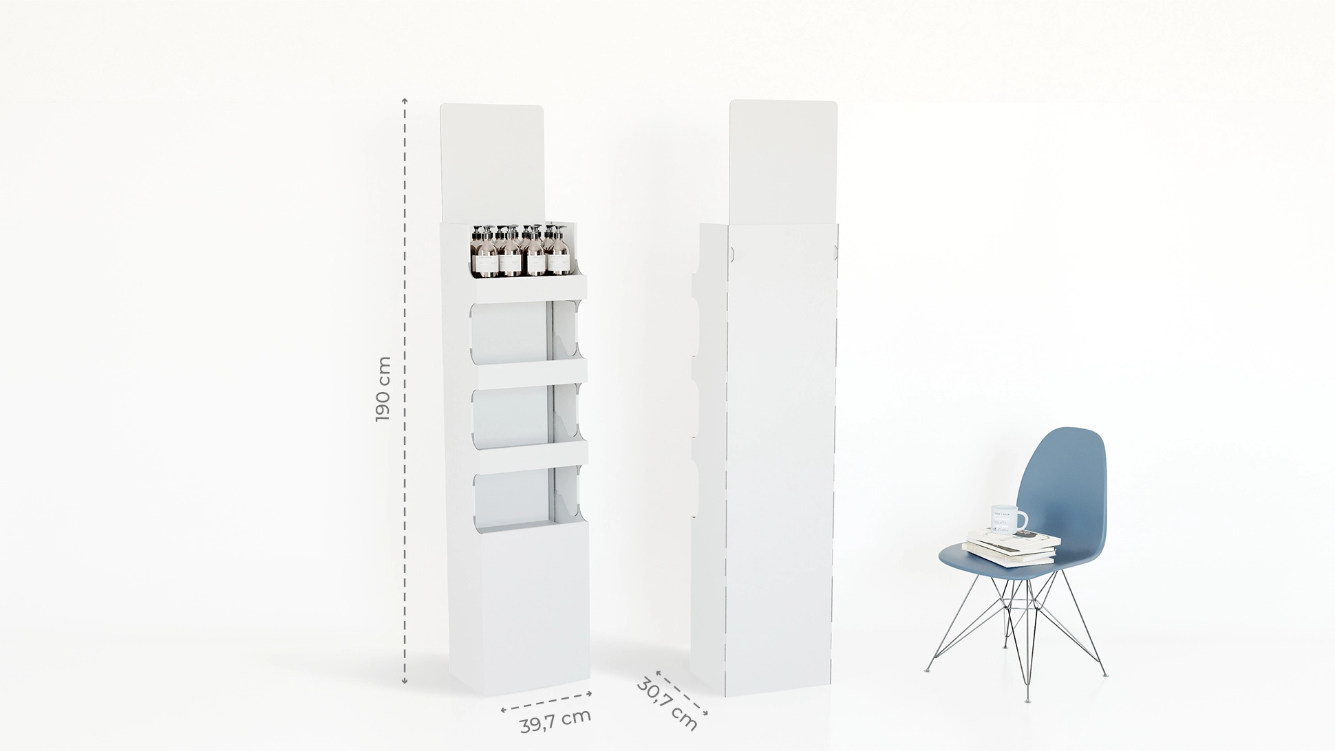 Espositore Treviso in cartone con 4 ripiani personalizzabile | tictac.it