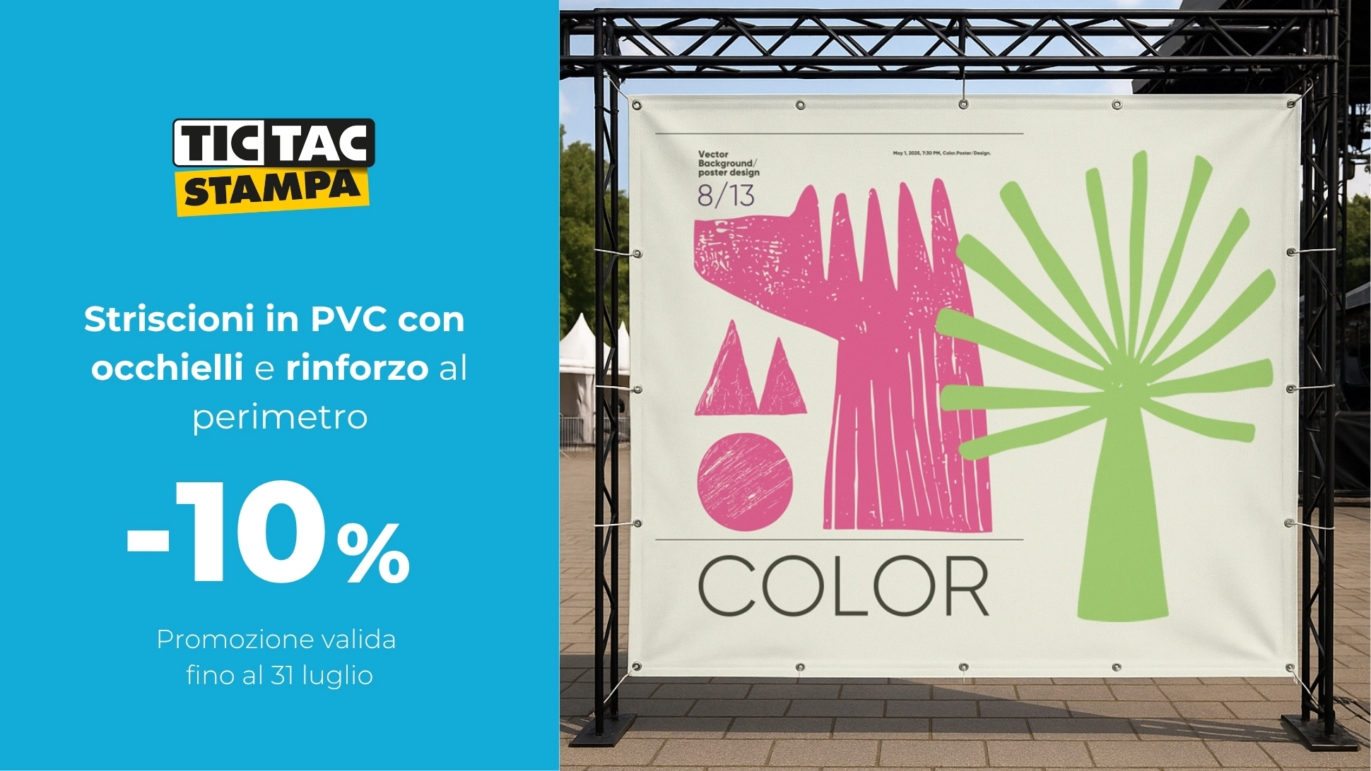 Striscioni con occhielli e rinforzo 
