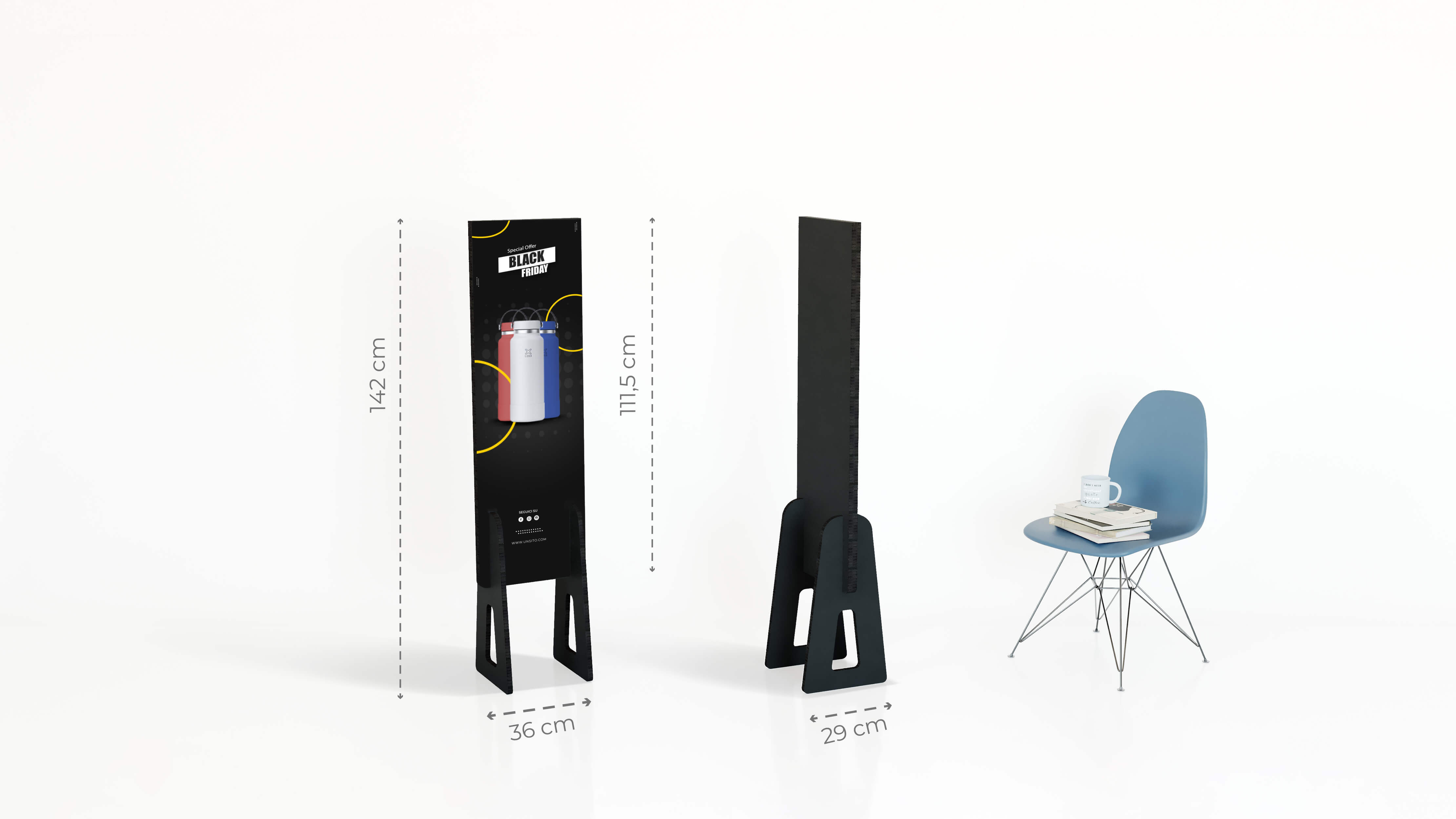 Piedone monofacciale green piccolo con grafica personalizzabile nero | tictac.it