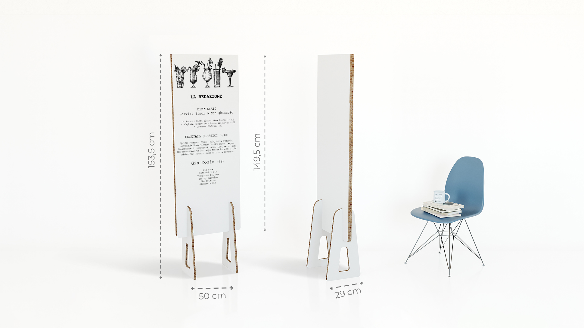 Totem ecologico in cartone Nidoboard – “Piedone Green” Medio bianco | tictac.it