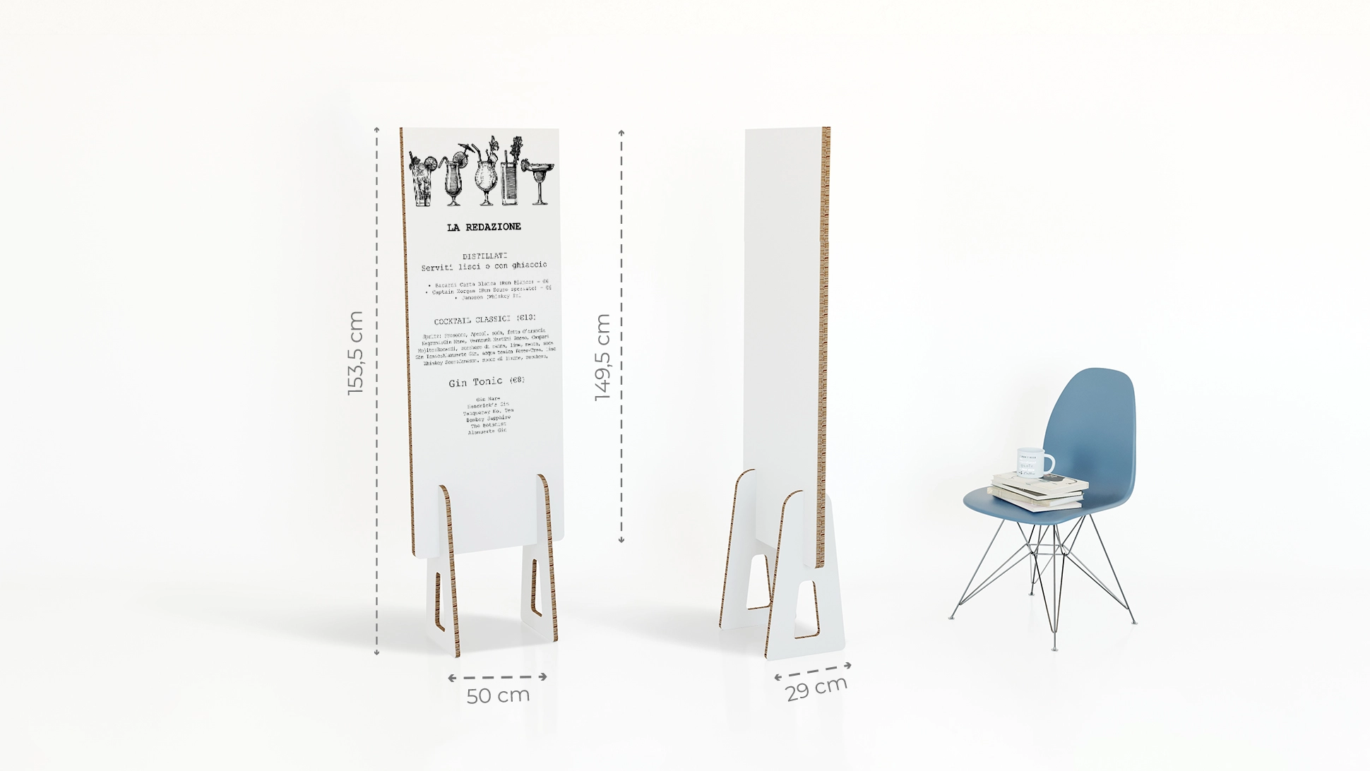 Totem ecologico in cartone Nidoboard – “Piedone Green” Medio bianco | tictac.it