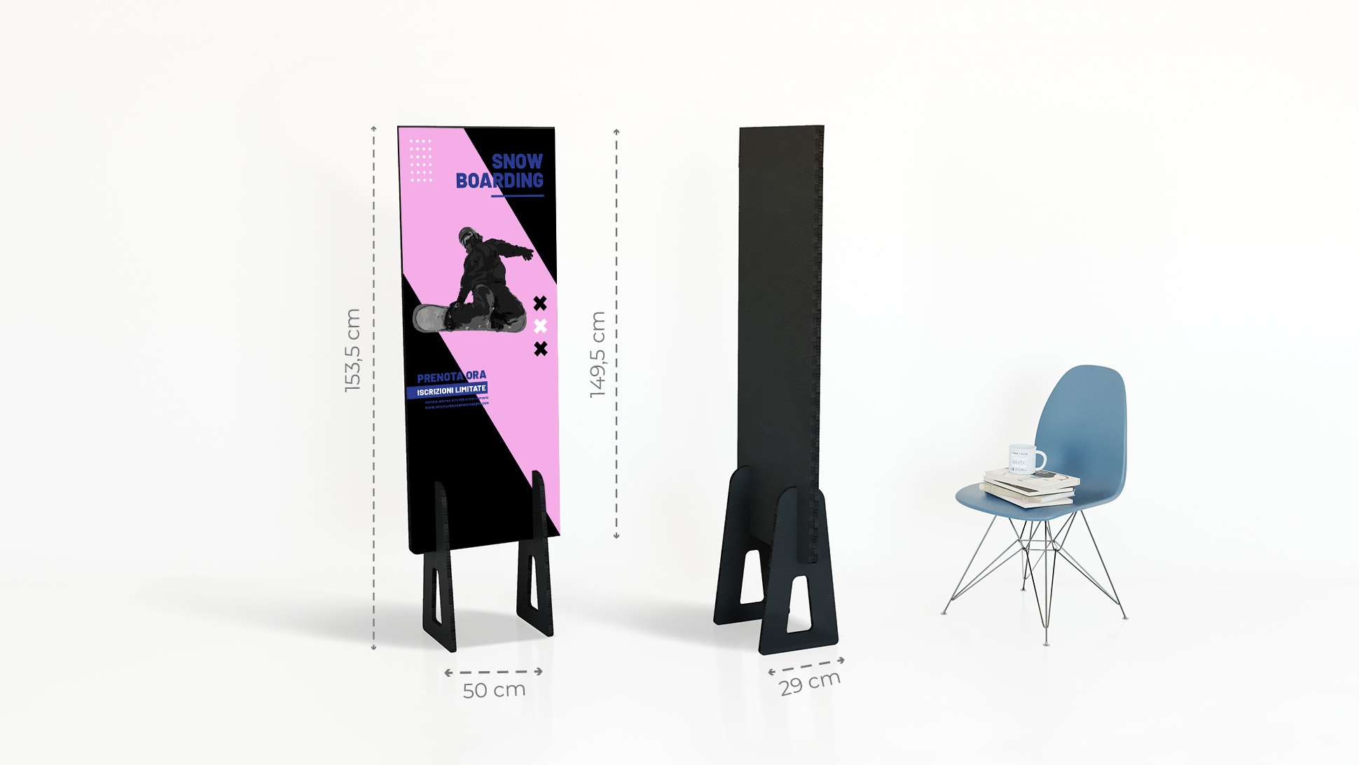 Totem ecologico in cartone Nidoboard – “Piedone Green” Medio nero | tictac.it