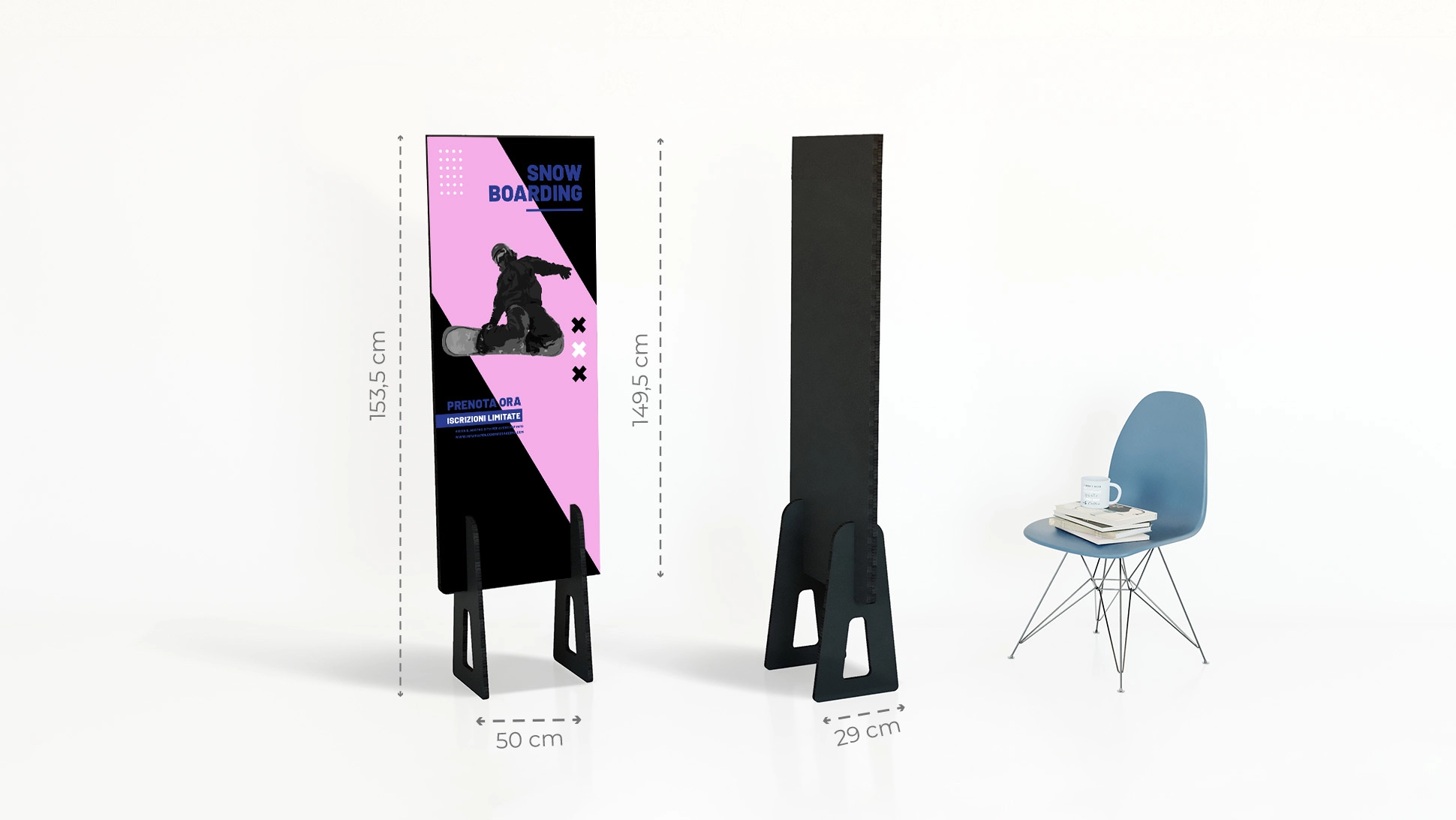 Totem ecologico in cartone Nidoboard – “Piedone Green” Medio nero | tictac.it