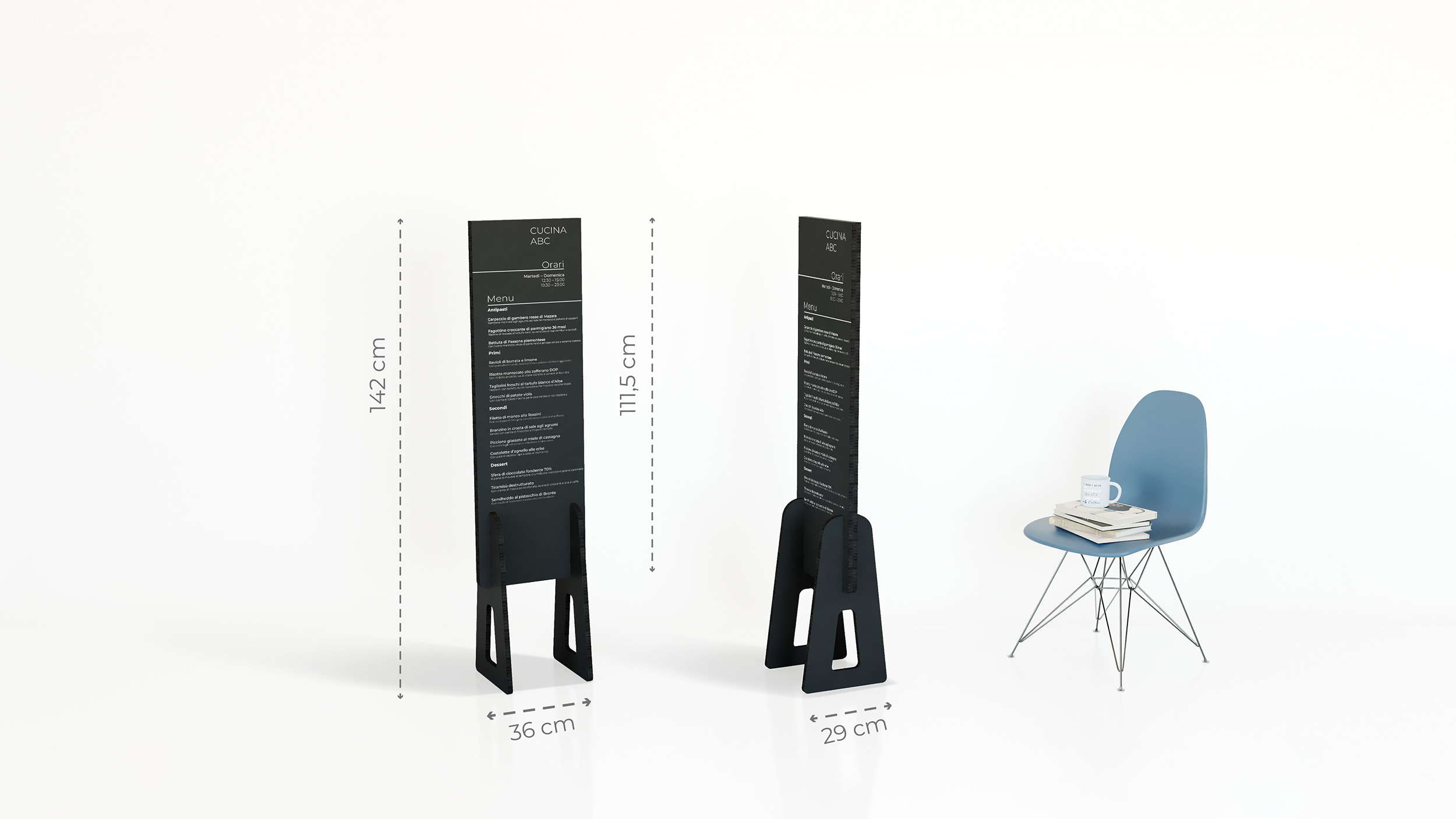 800.2223-00 bifacciale piccolo nero con grafica personalizzabile-ristoranti-cibo-sagre| tictac.it