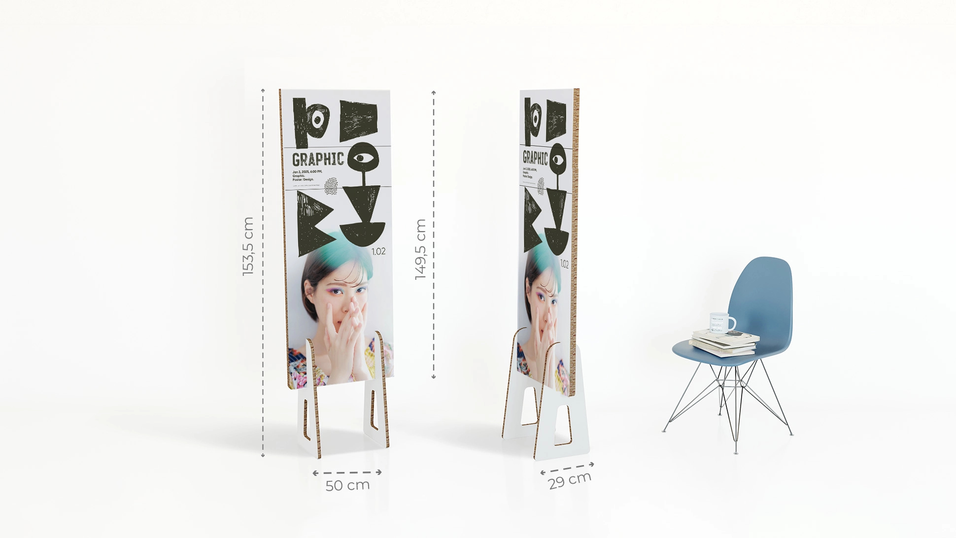 Totem bifacciale Piedone green colore bianco per mostre | tictac.it