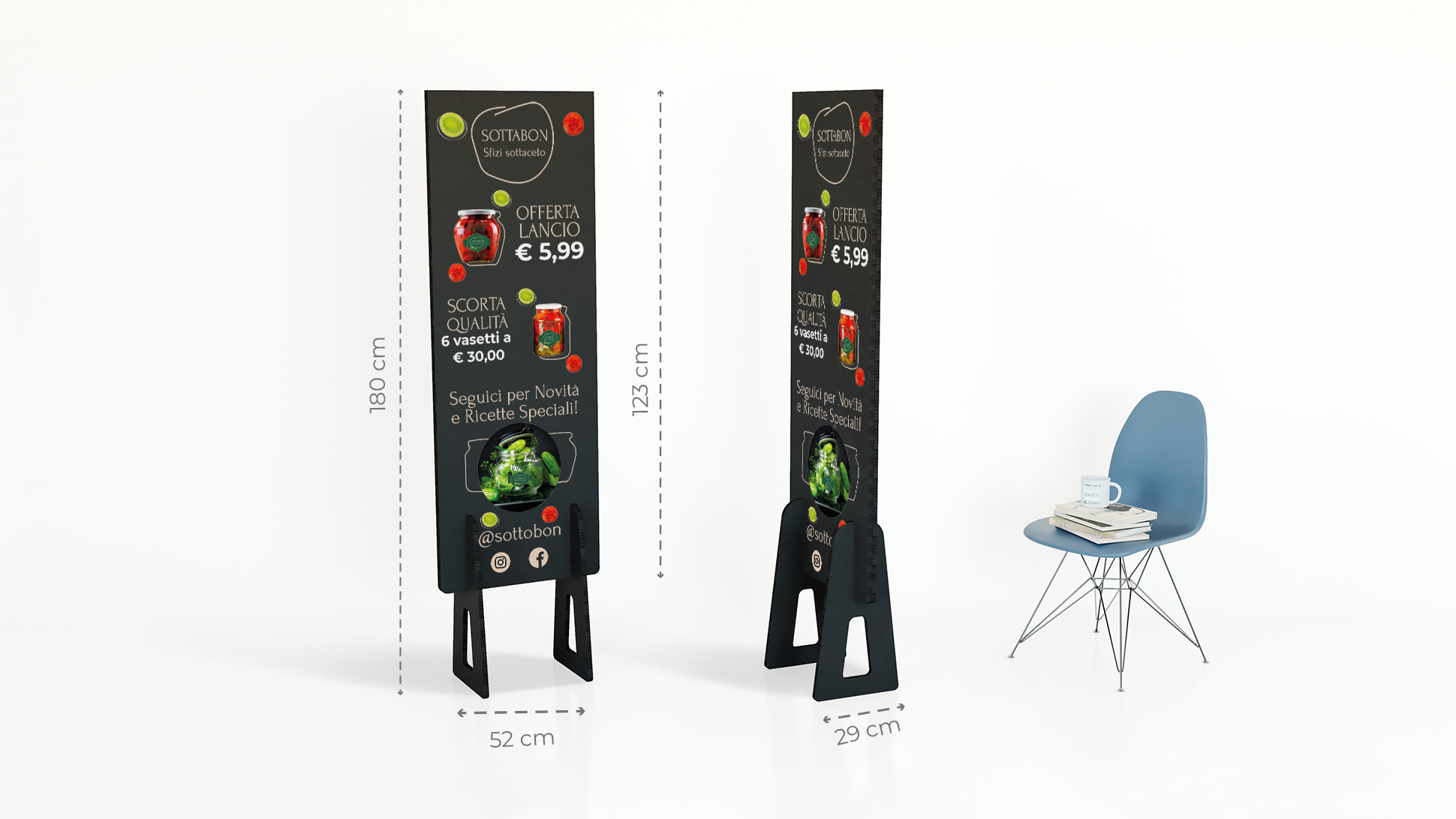 Piedone bifacciale green grande grafica personalizzabile base nera | tictac.it