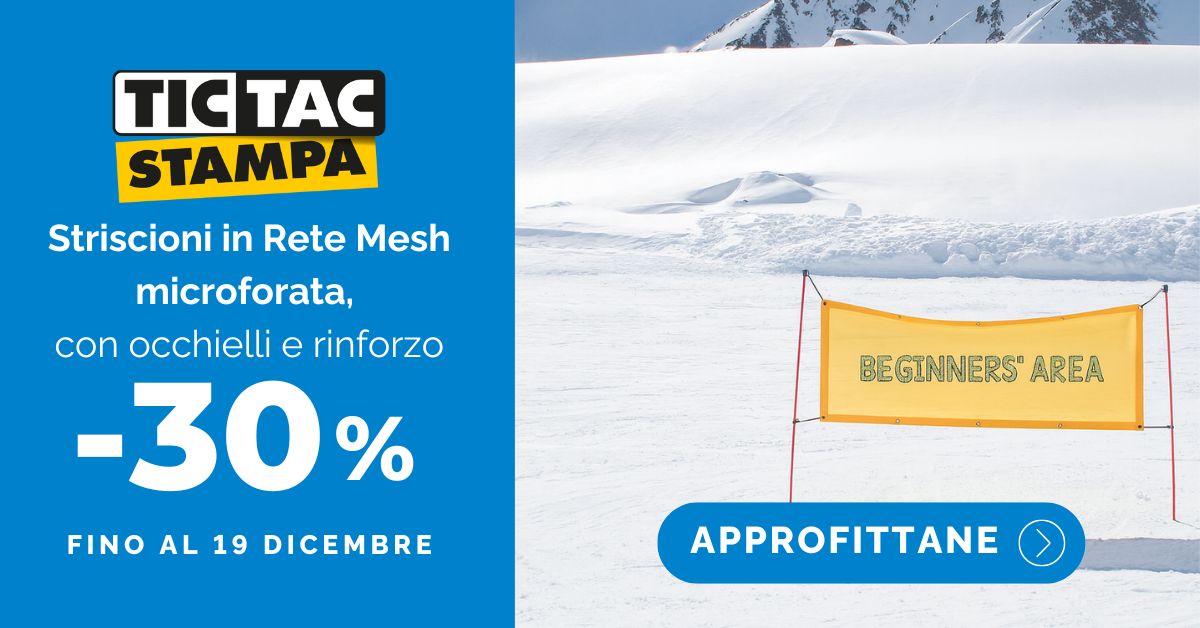 Striscione microforato rinforzato ed occhiellato | tictac.it