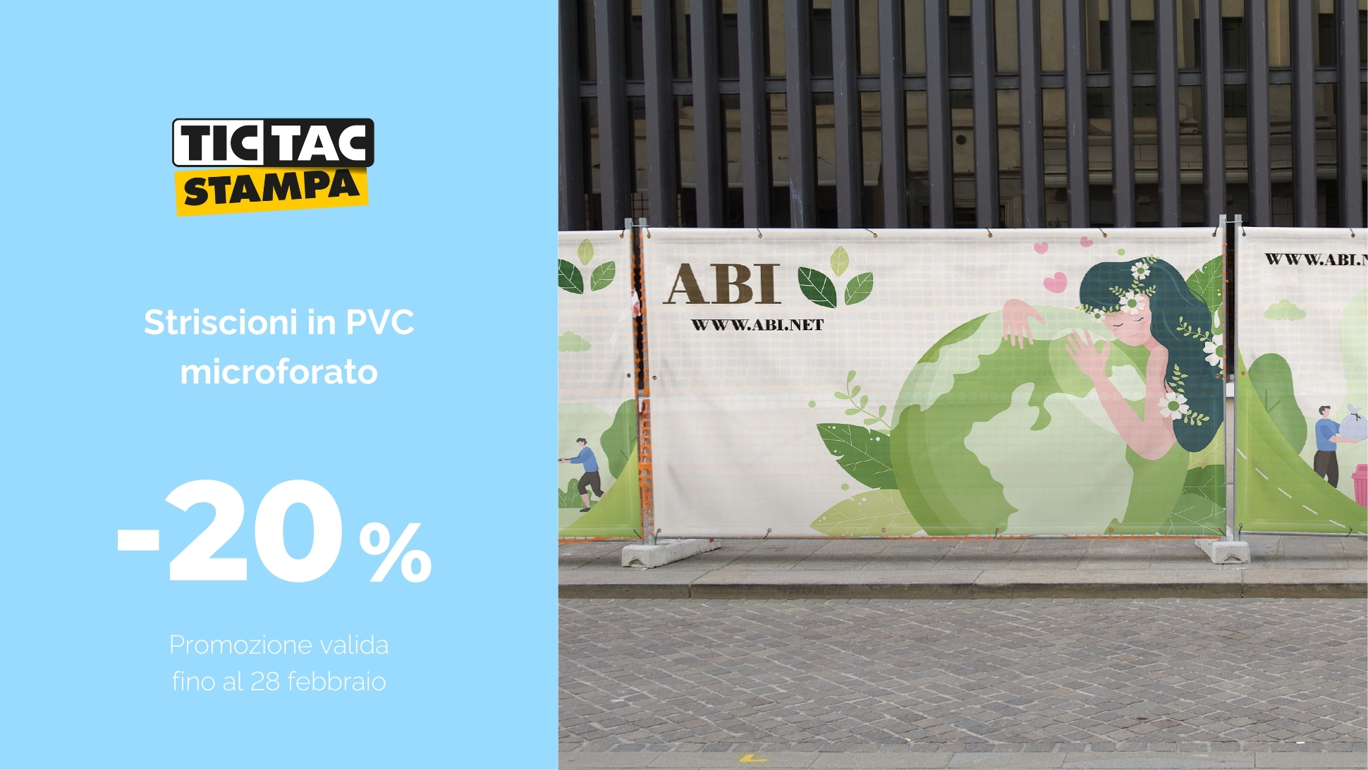 Striscione microforato rinforzato ed occhiellato | tictac.it