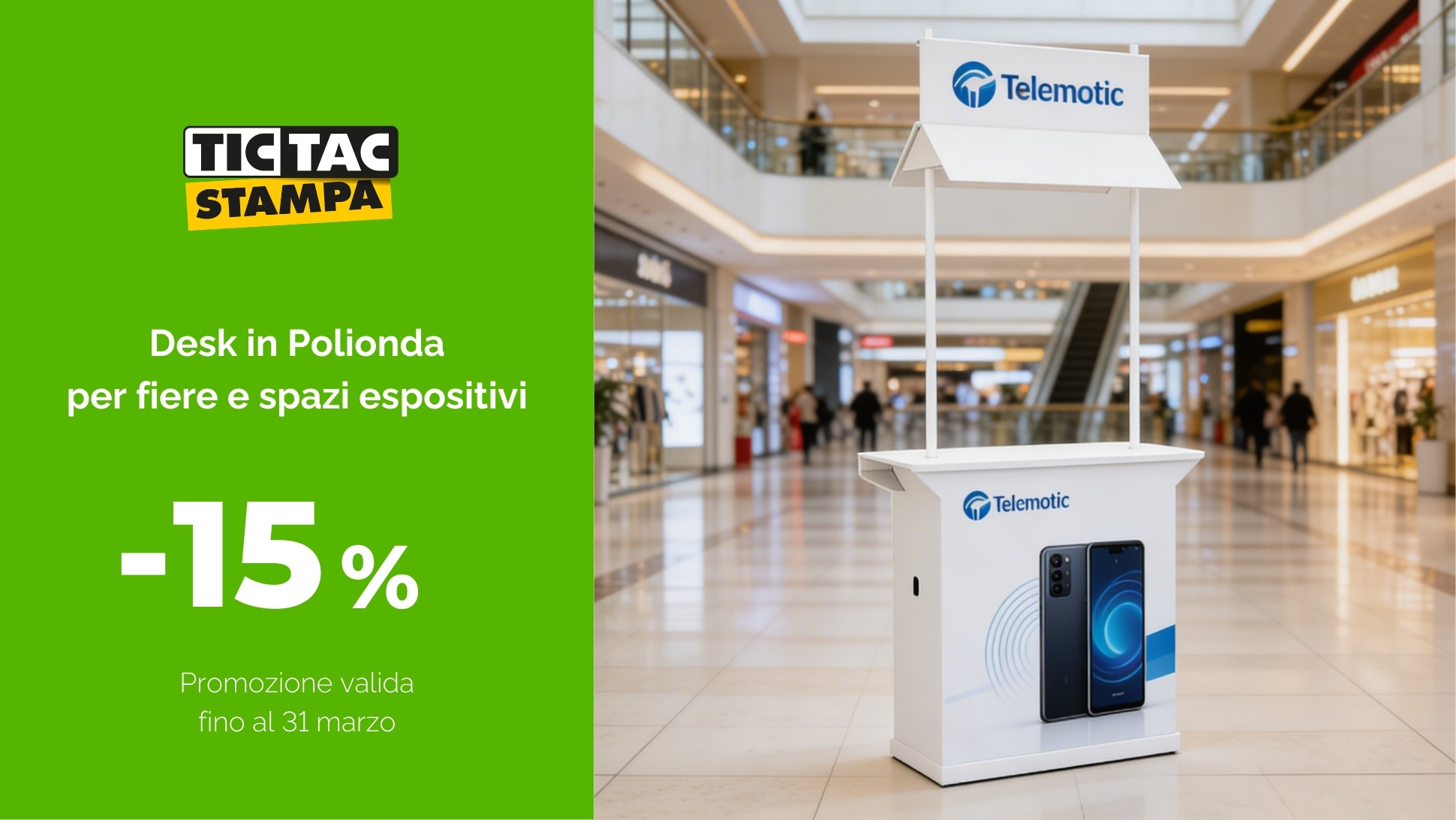 Desk Promozionale Punto Evento, per fiere e spazi espositivi | tictac.it
