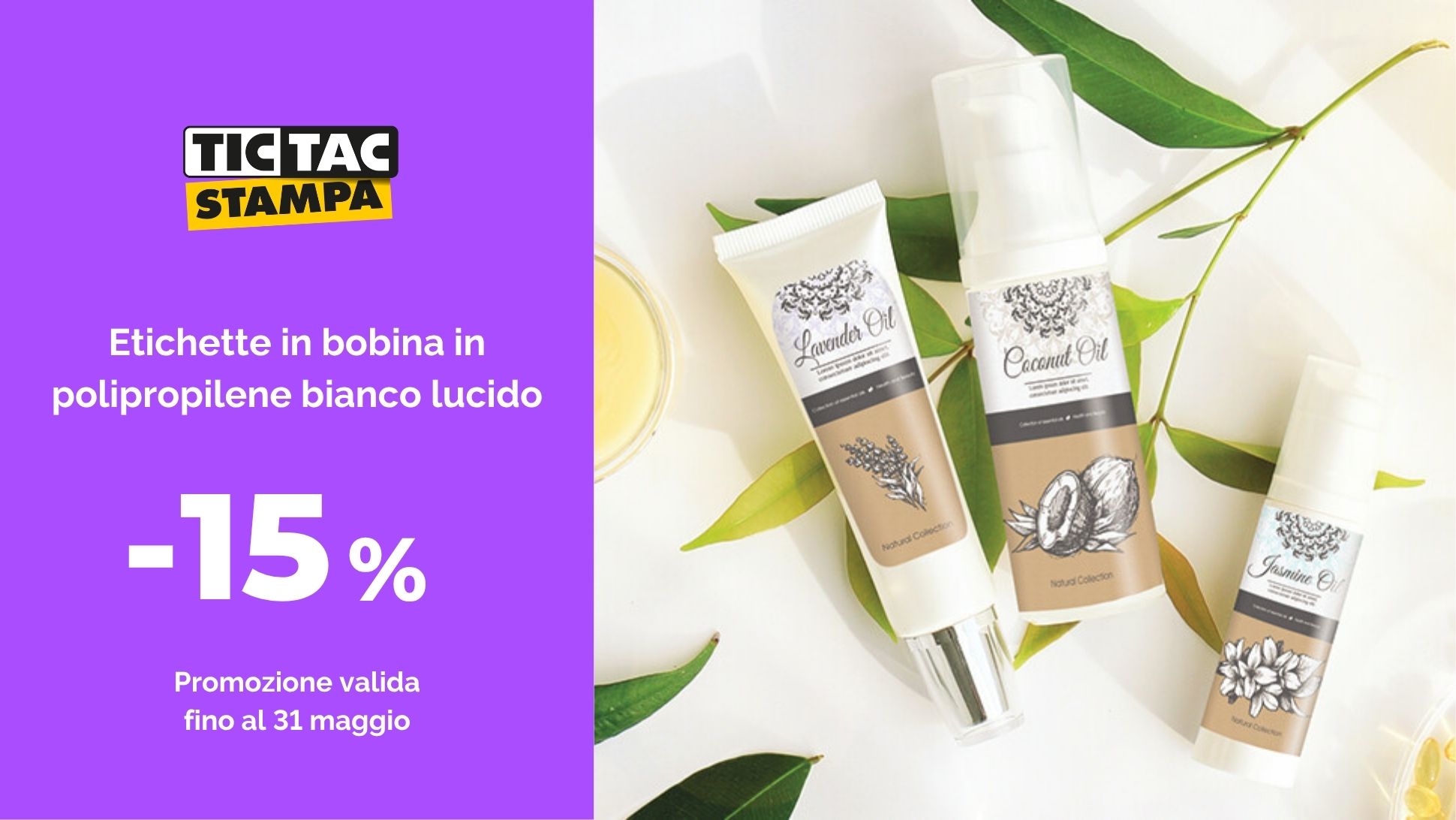 In polipropilene adesivo bianco lucido | tictac.it