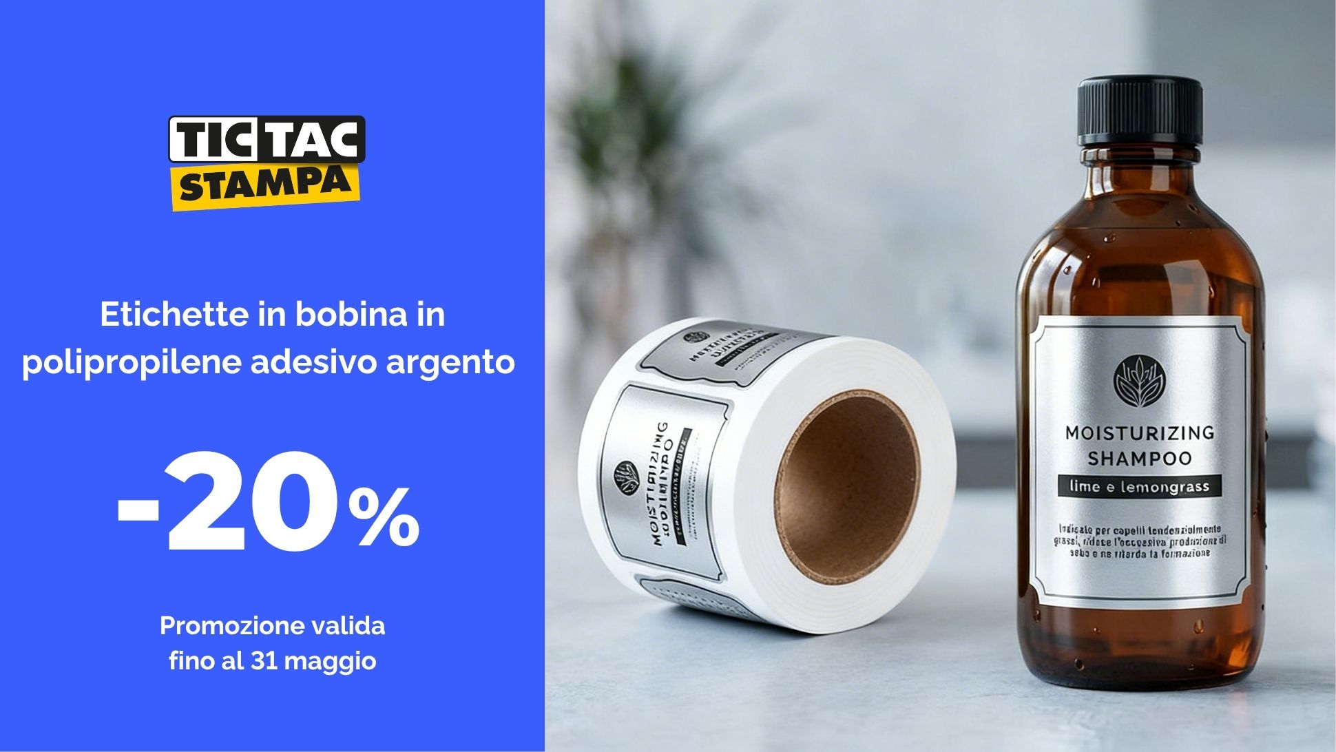In polipropilene adesivo argento o con colori metallizzati | tictac.it