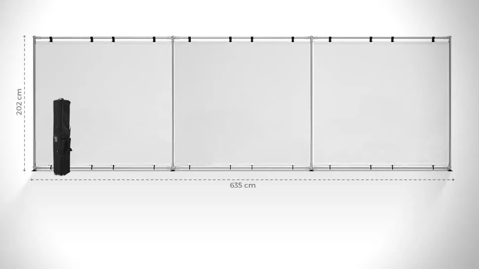 Parete espositiva 252x785 cm personalizzabile | tictac.it