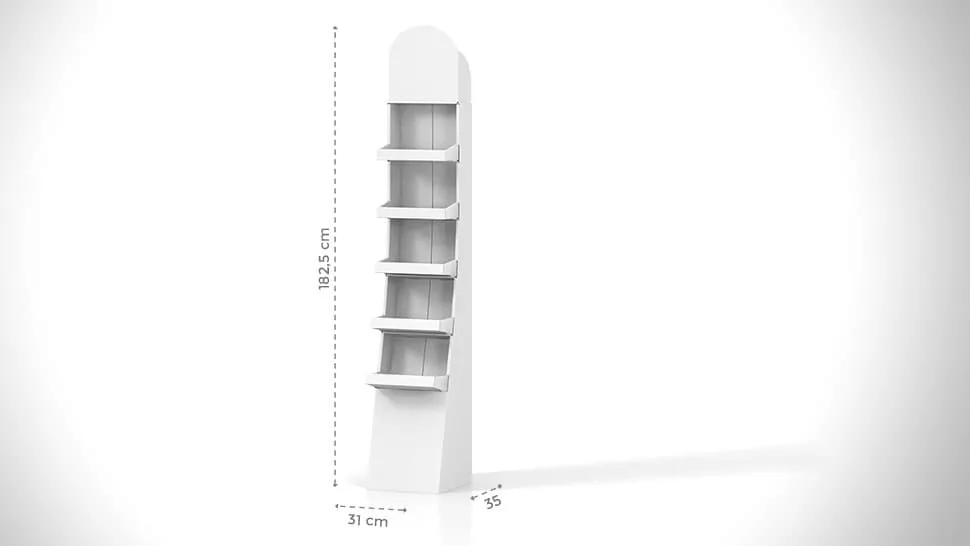 Espositore prodotti da terra personalizzabile h182,5 cm | tictac.it