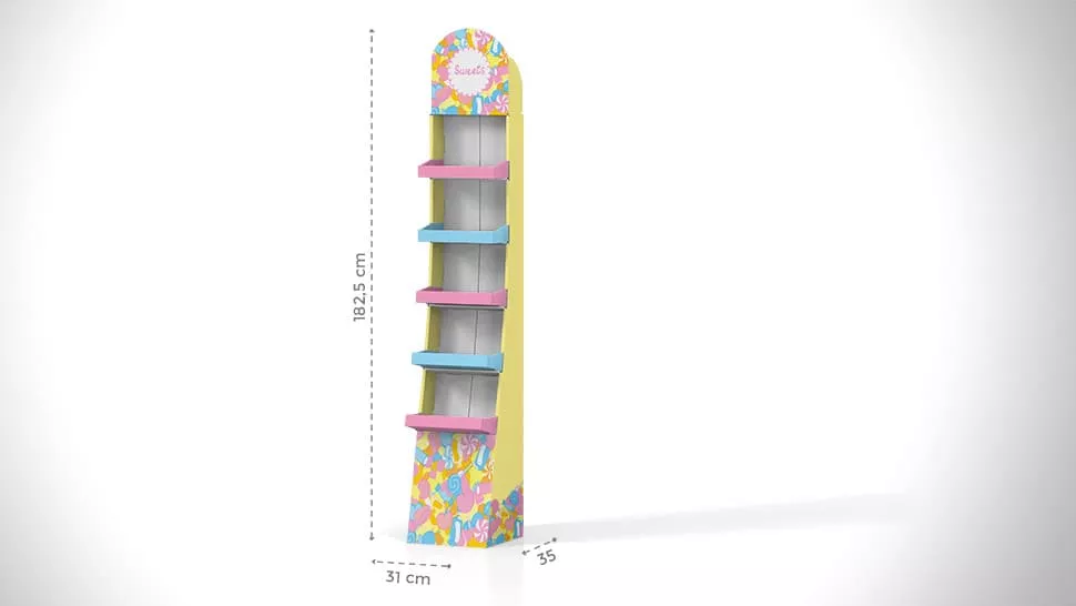 Espositore prodotti da terra h182,5 cm | tictac.it
