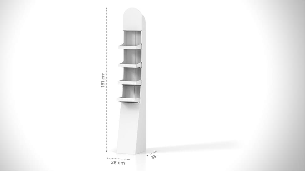 Espositore A 4 Ripiani In Metallo Per Snack E Caramelle - 40x41cm, Montaggio Senza Attrezzi, Per Cucina E Negozi
