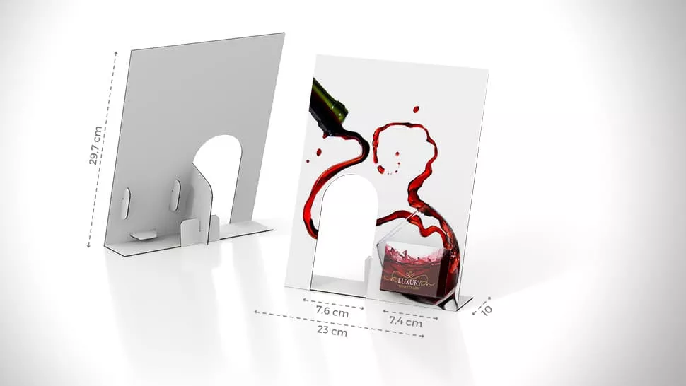 Display vino da banco con tasca a destra | tictac.it