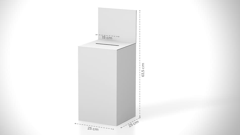 Urna da banco 63,5x25 cm con grafica personalizzabile | tictac.it