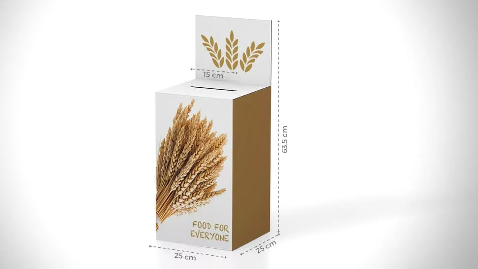 Urna da banco 63,5x25 cm con grafica spighe | tictac.it