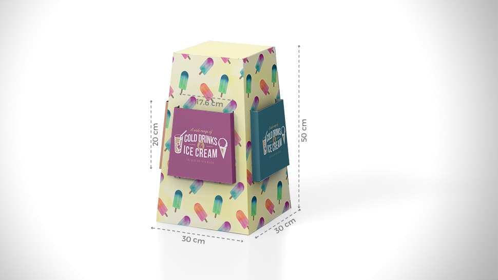 Espositore portavolantini da banco con grafica gelato | tictac.it Espositore portavolantini da banco con grafica gelato | tictac.it