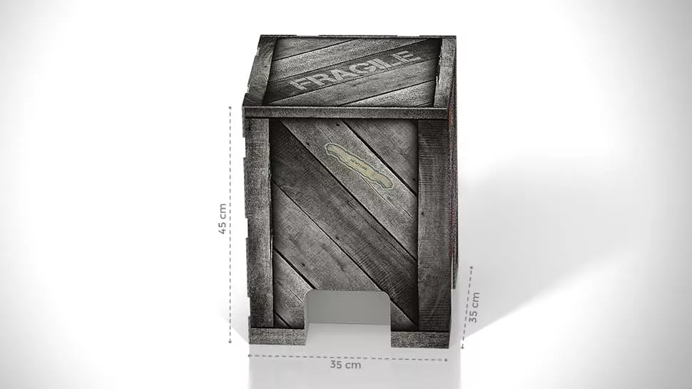 Sgabello in cartone con grafica cassa | tictac.it