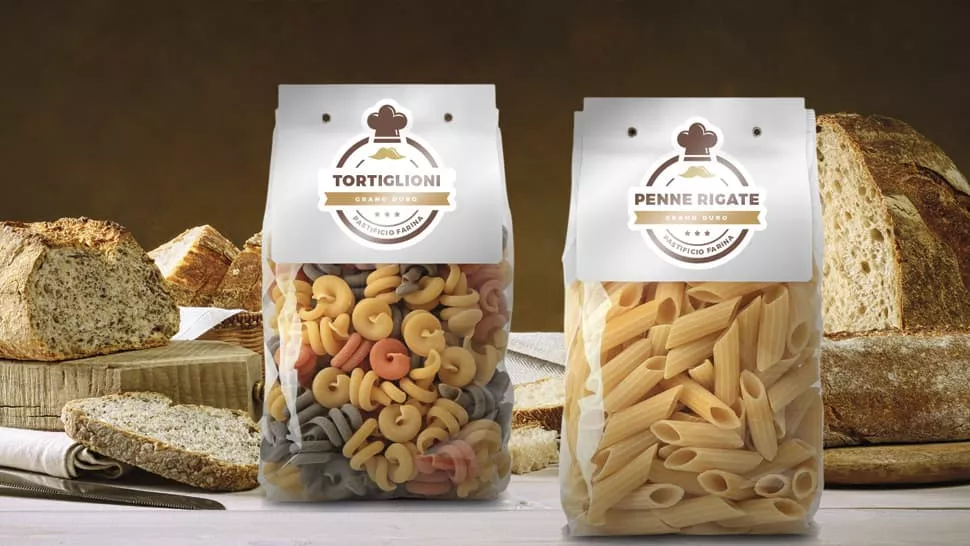 Etichette lucide carta bianca per confezioni di pasta | tictac.it